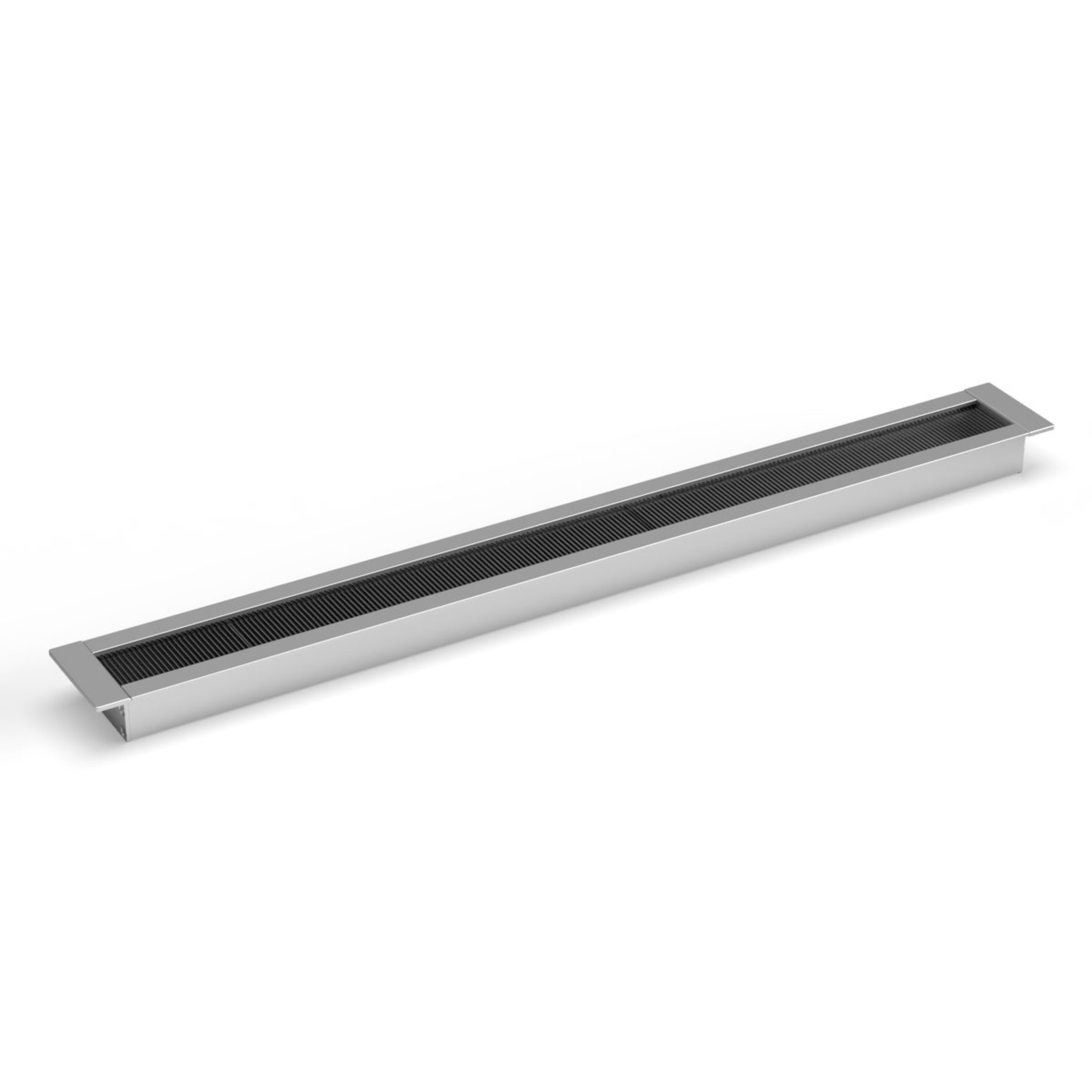 Kabeldoorvoer Exit alu 45x427x19mm met borstel met rechte eindkappen