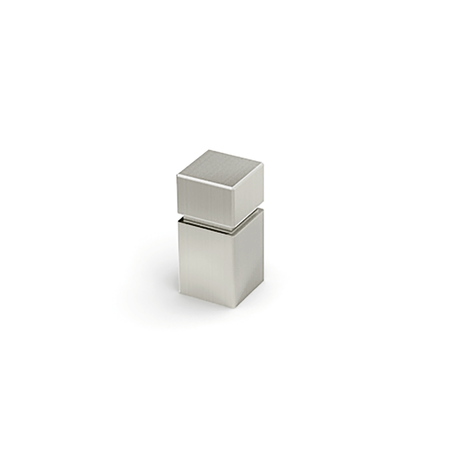 Knop Arnum, L 12 mm, B 12 mm, H 25 mm, roestvrij staal geborsteld