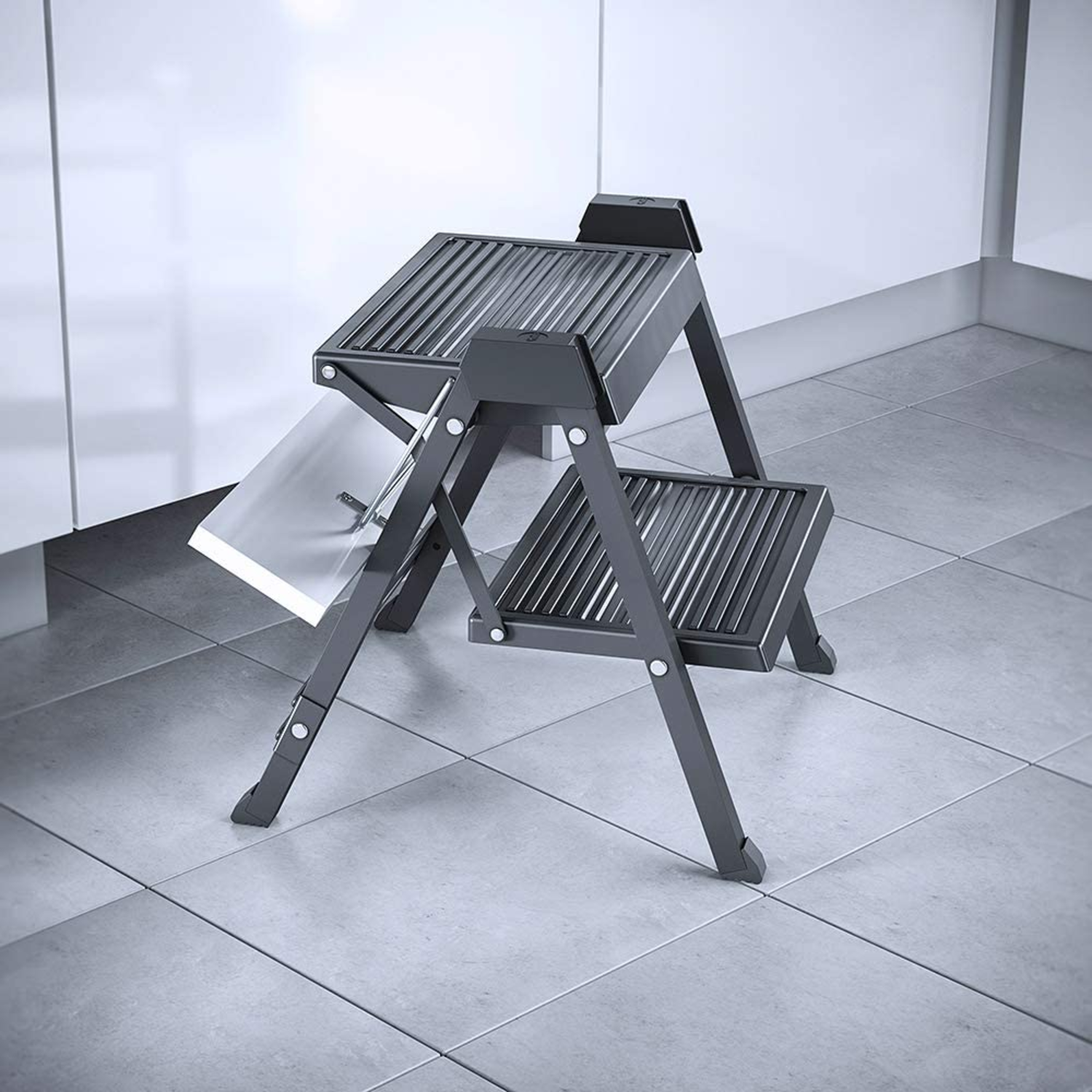 Hailo step-fix keukentrapje antraciet/zwart