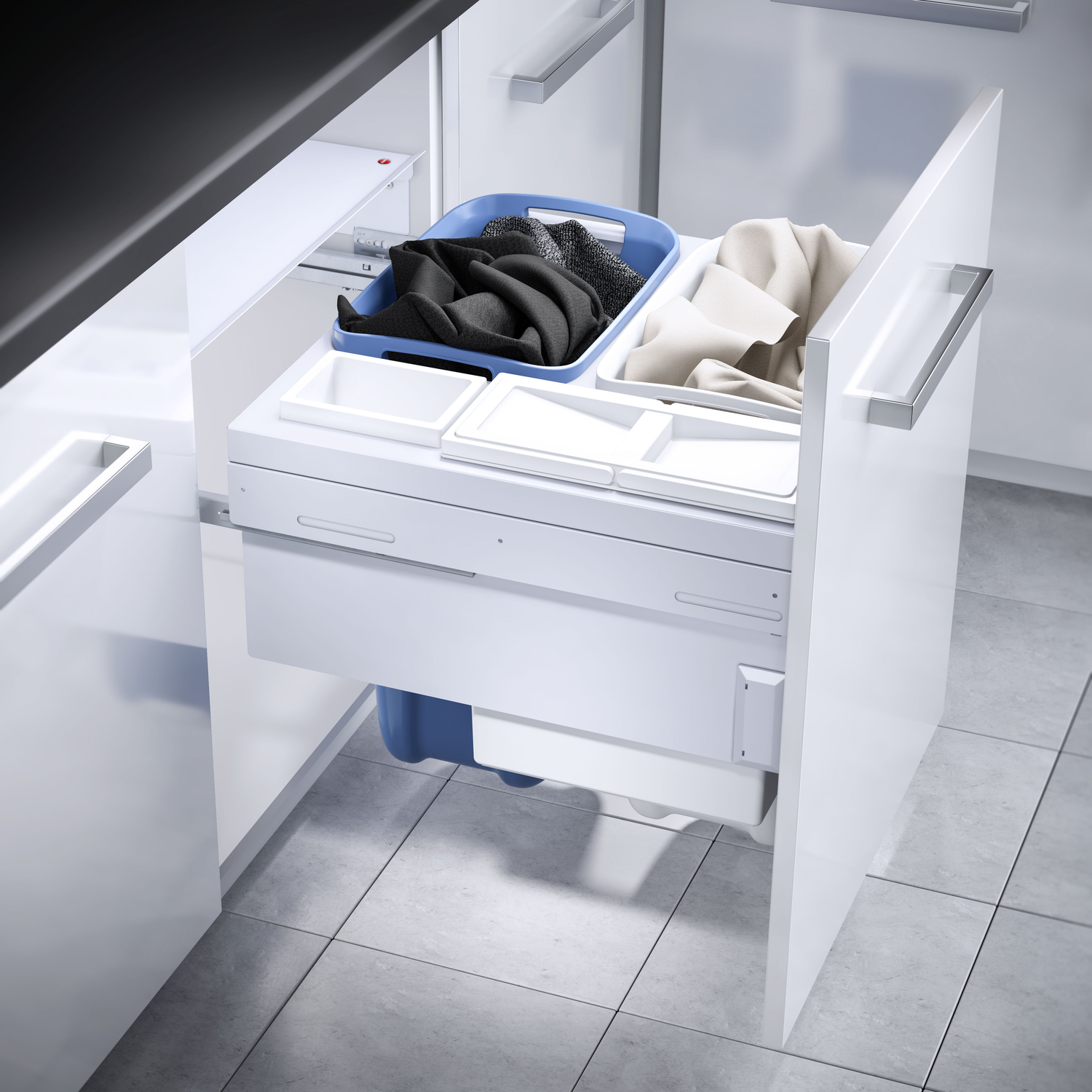 Hailo Laundry Carrier k.60 2x33l+12l+2,5l wit