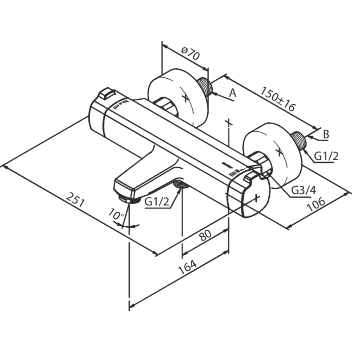 Thermixa 700 thermostat. bad/douchemengkr. chroom