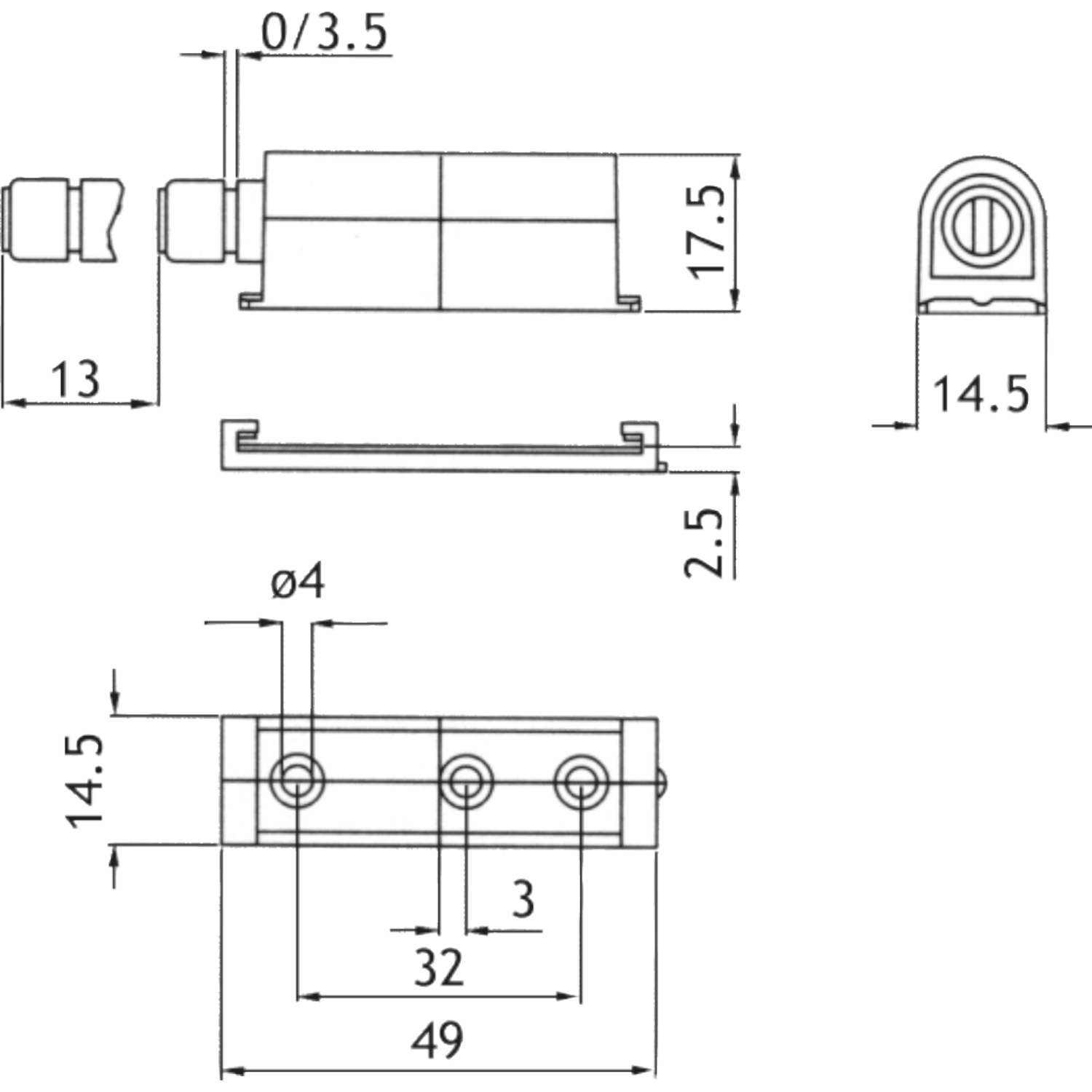Magnetische enkele push to open klein model