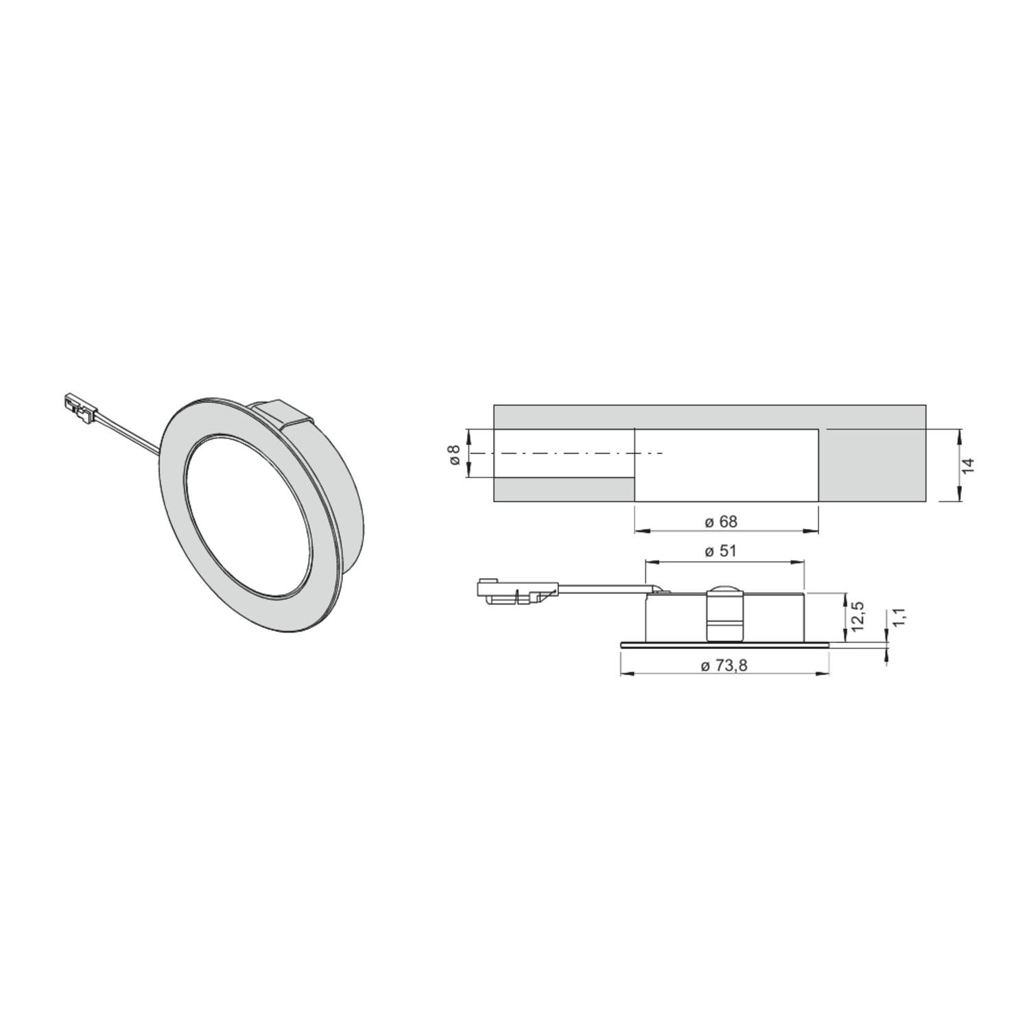 Led Emotion Chip 68 24V 2.5W zwart