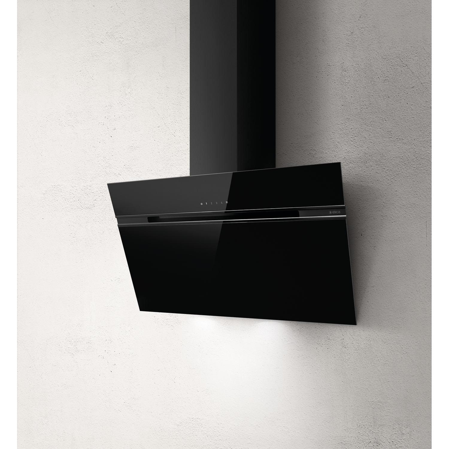 Stripe lux muur afvoer zwart glas 90 cm