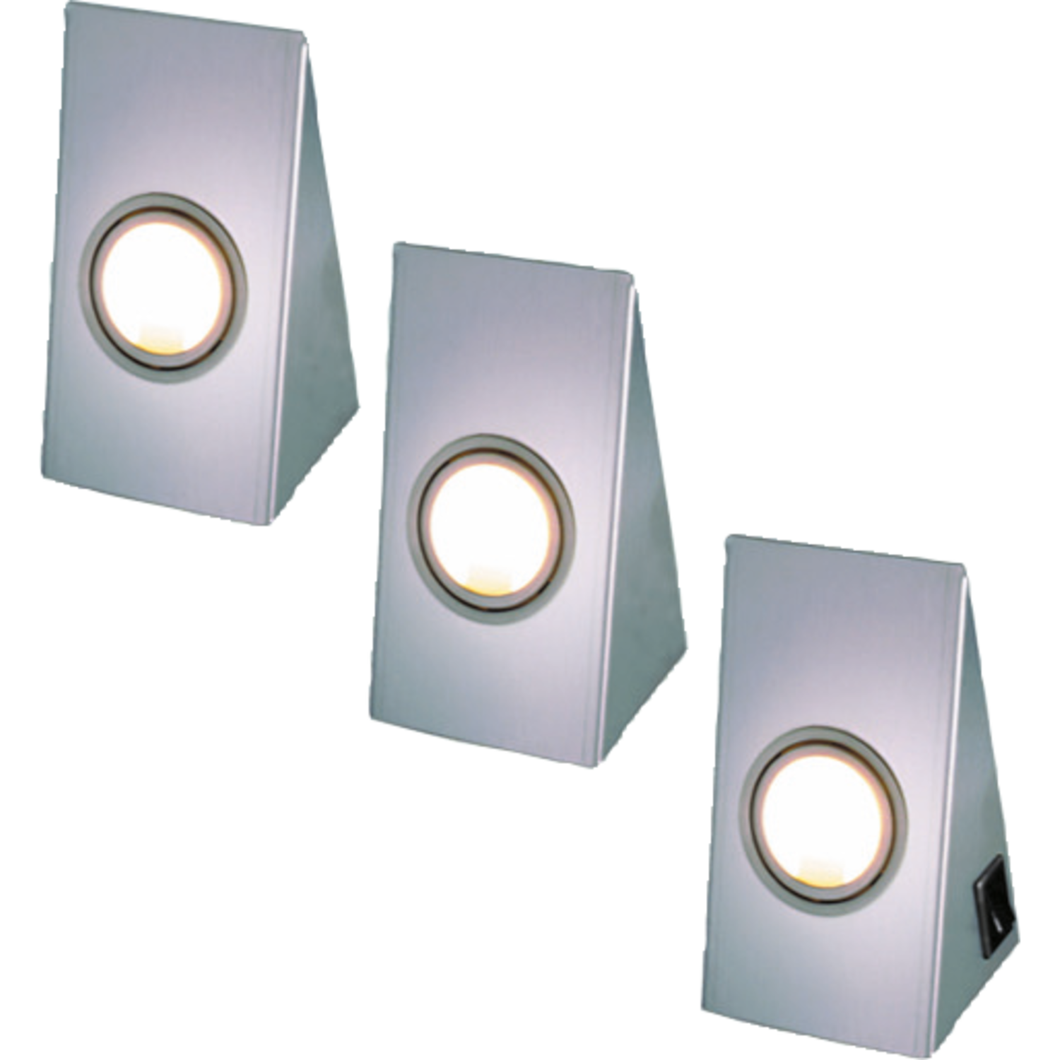 Set omega Led RVS 3x3W 4000K+ schakelaar