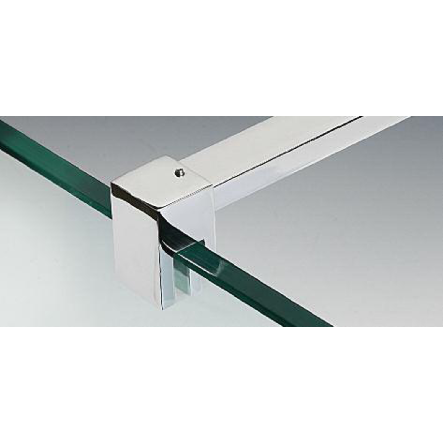Vaste stabilisatiestang wand/glas met lage klem, voor 8/12 mm glas, L1041, chroom