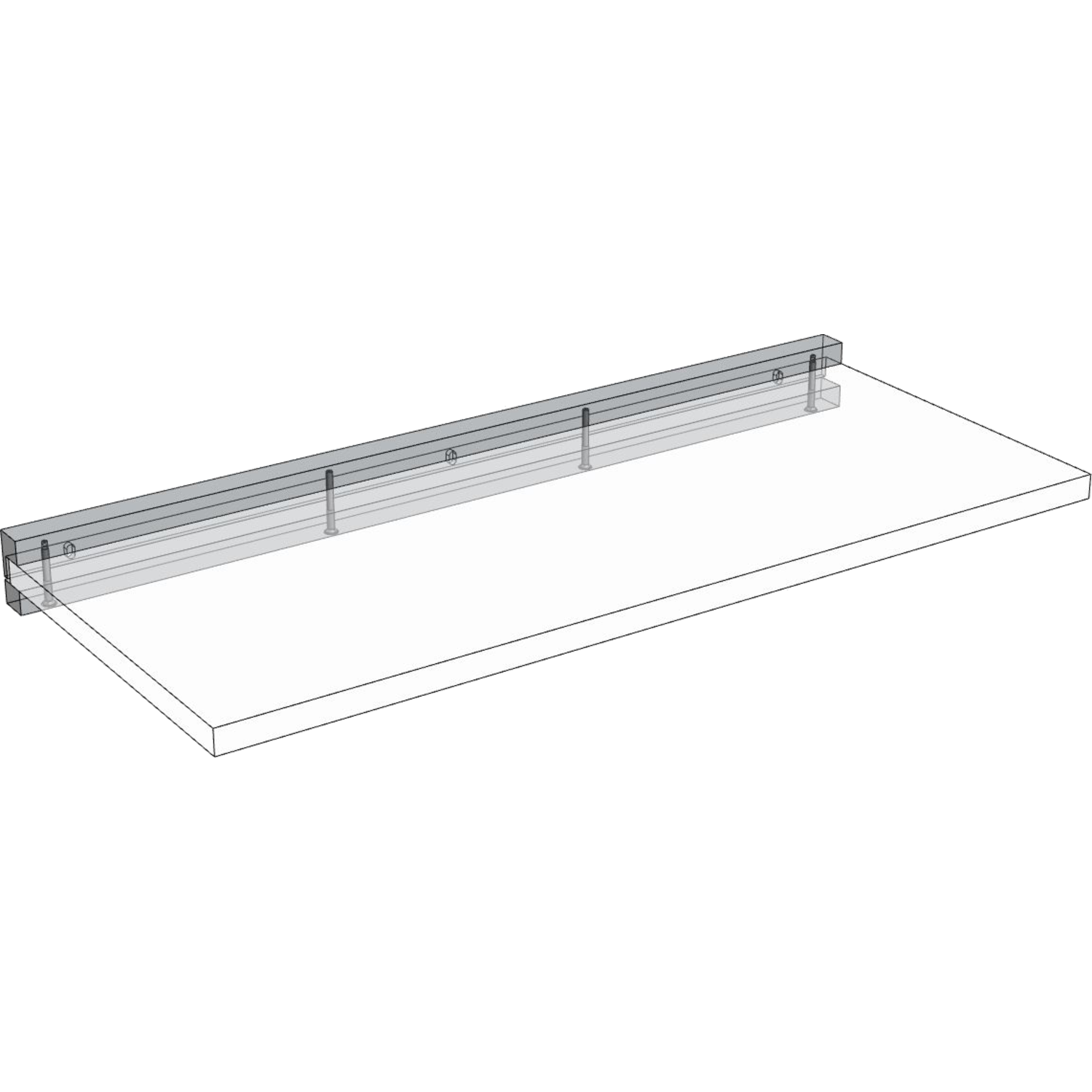 Two plankdrager zwart 300mm