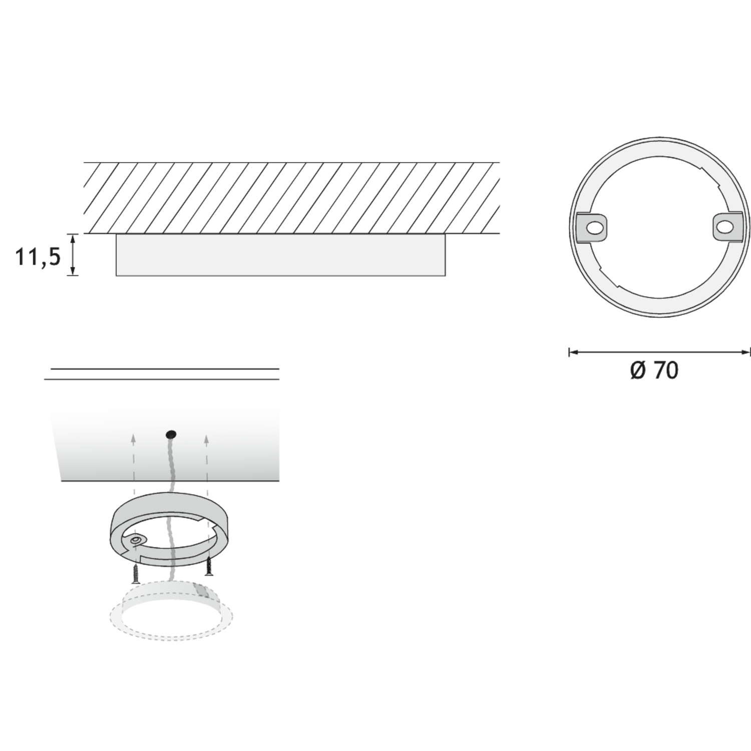 Sun led opbouwring goud