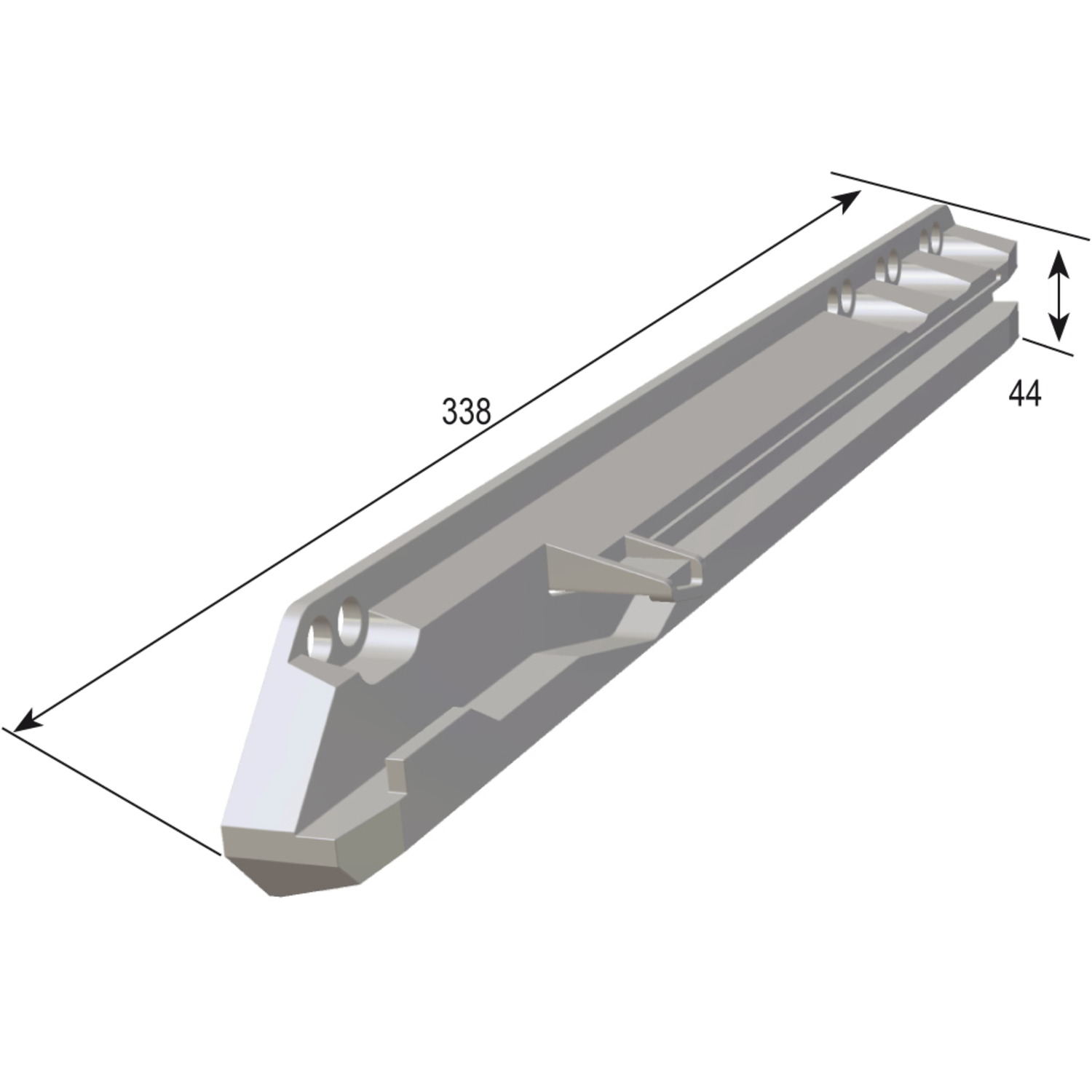 Basic geleider voor 18mm zijwand / paar / grijs