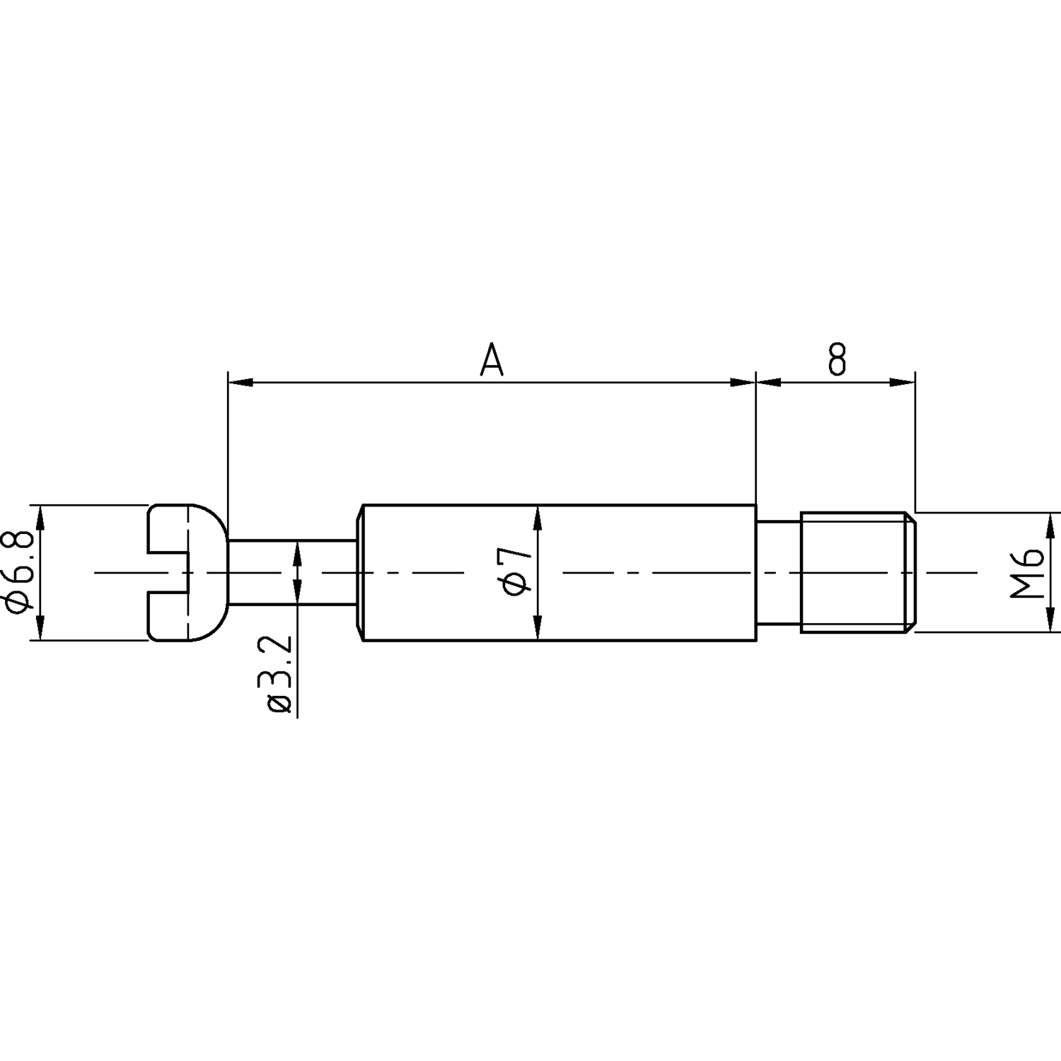 Drevel staal M6 kruis spanmaat 28.5mm