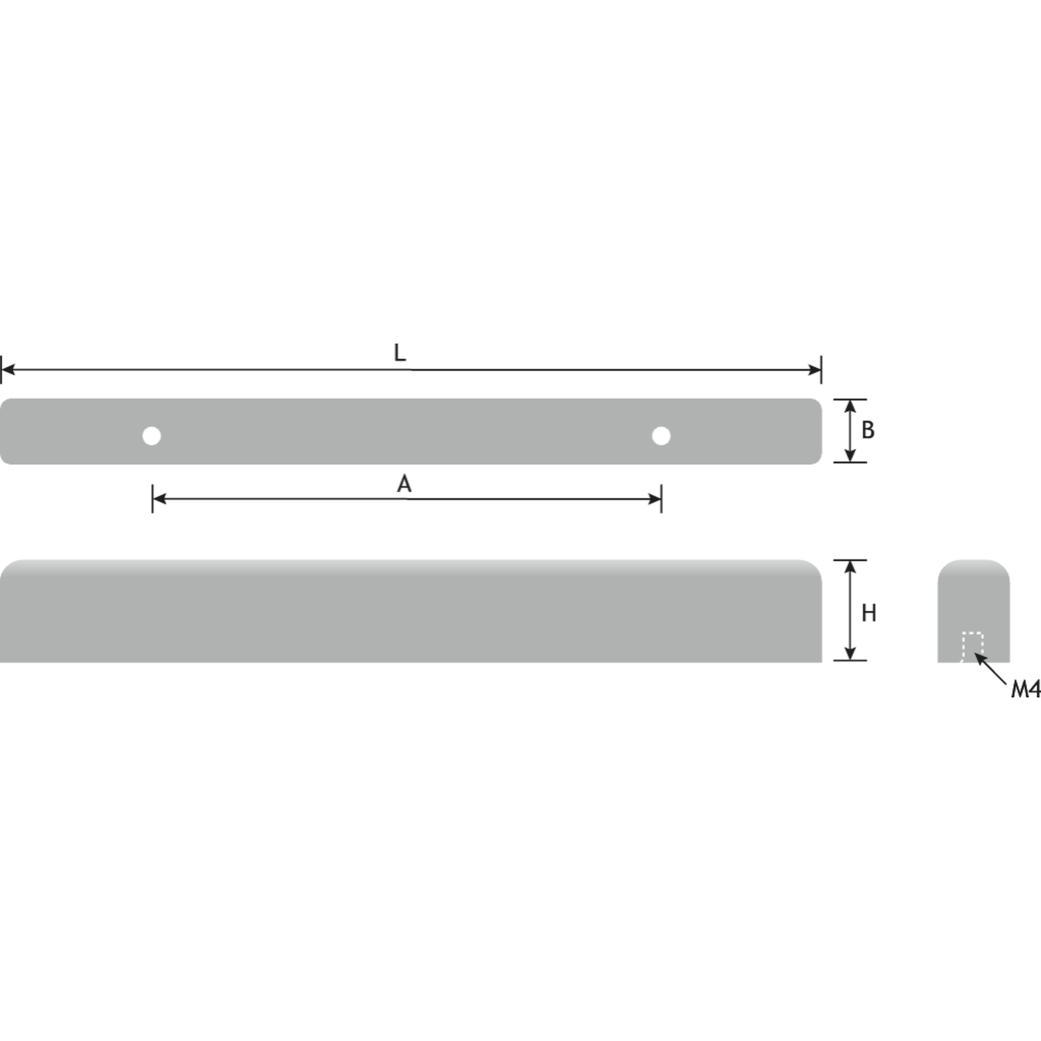Greep SHade ba192 l232 zamak gunmetal