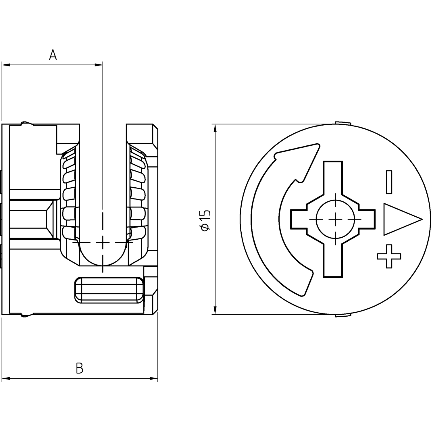 Kastverbinder excenter 15.19 Z zonder rand blank