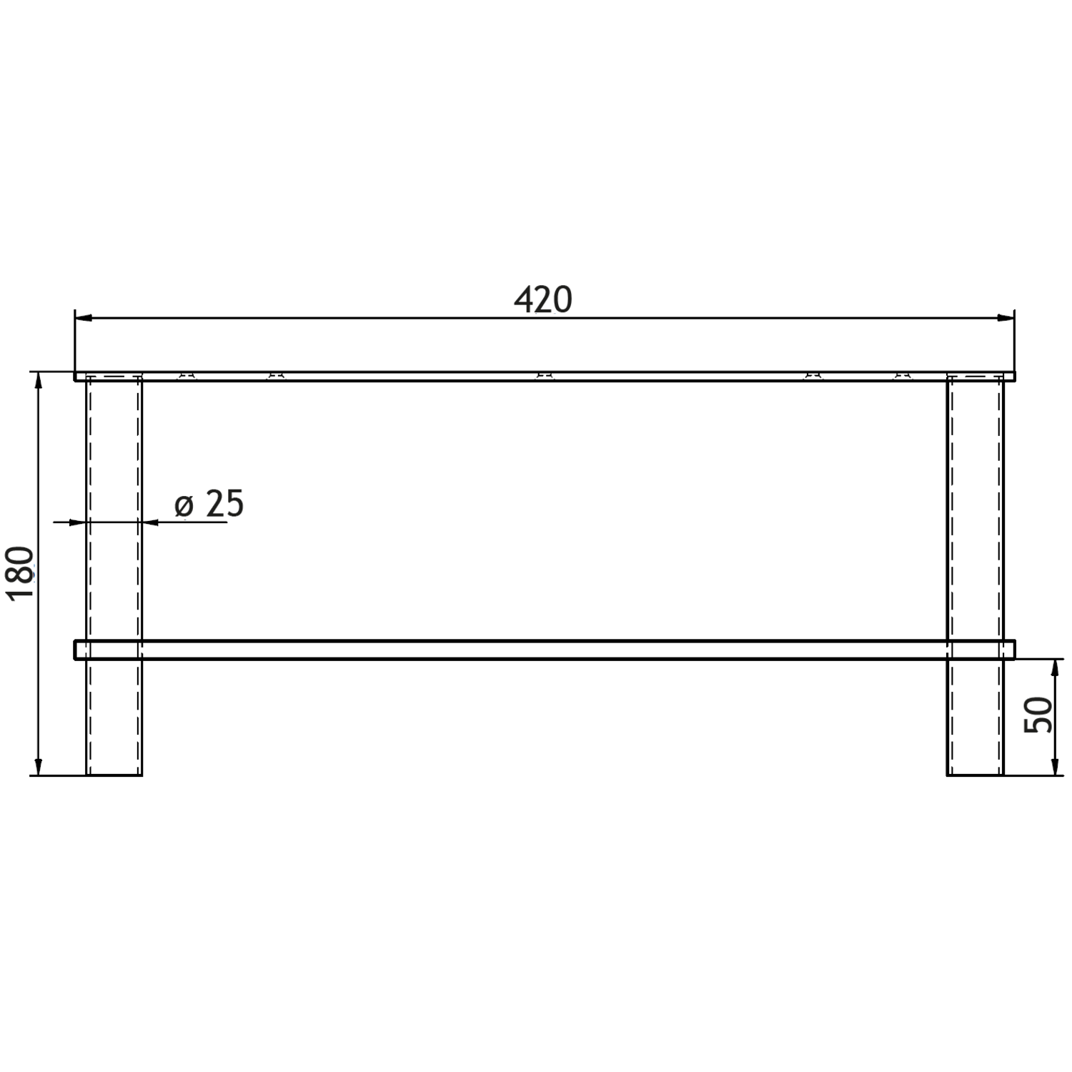 Siena onderstel voor sideboard zwart