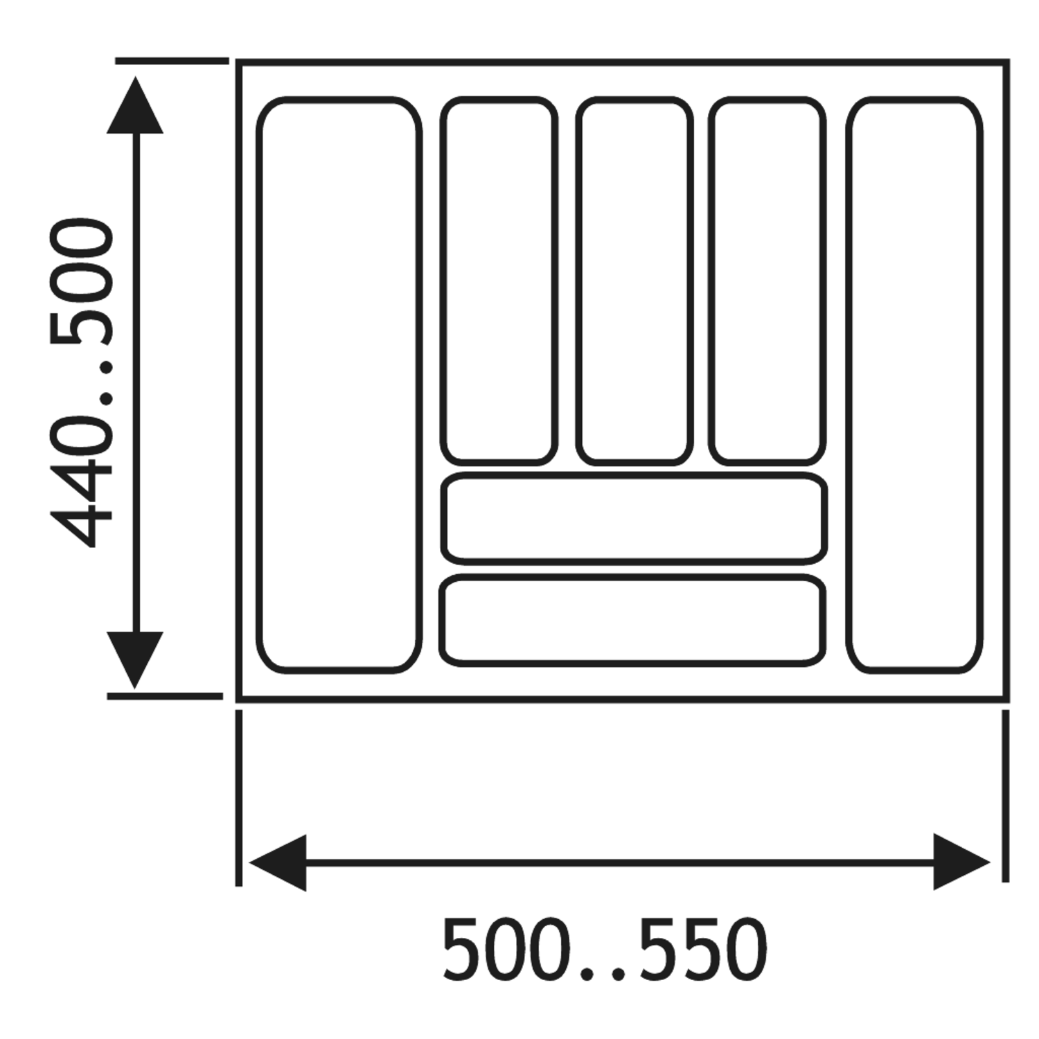 Inleglade b501-550 d441-500 2,5mm wit