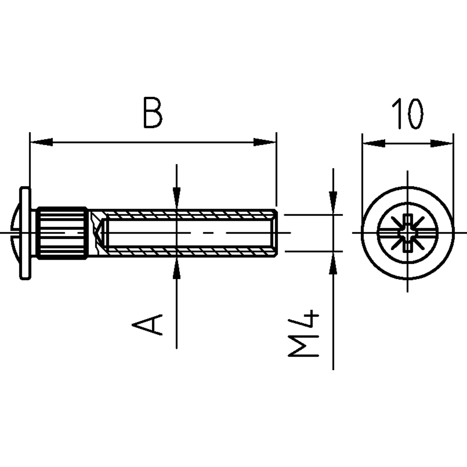 Verbindingshuls M4 d.5 x 27mm zwart