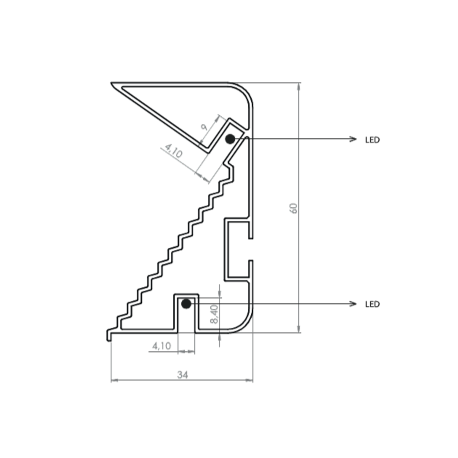 Greepprofiel 759 lengte 4000mm brons