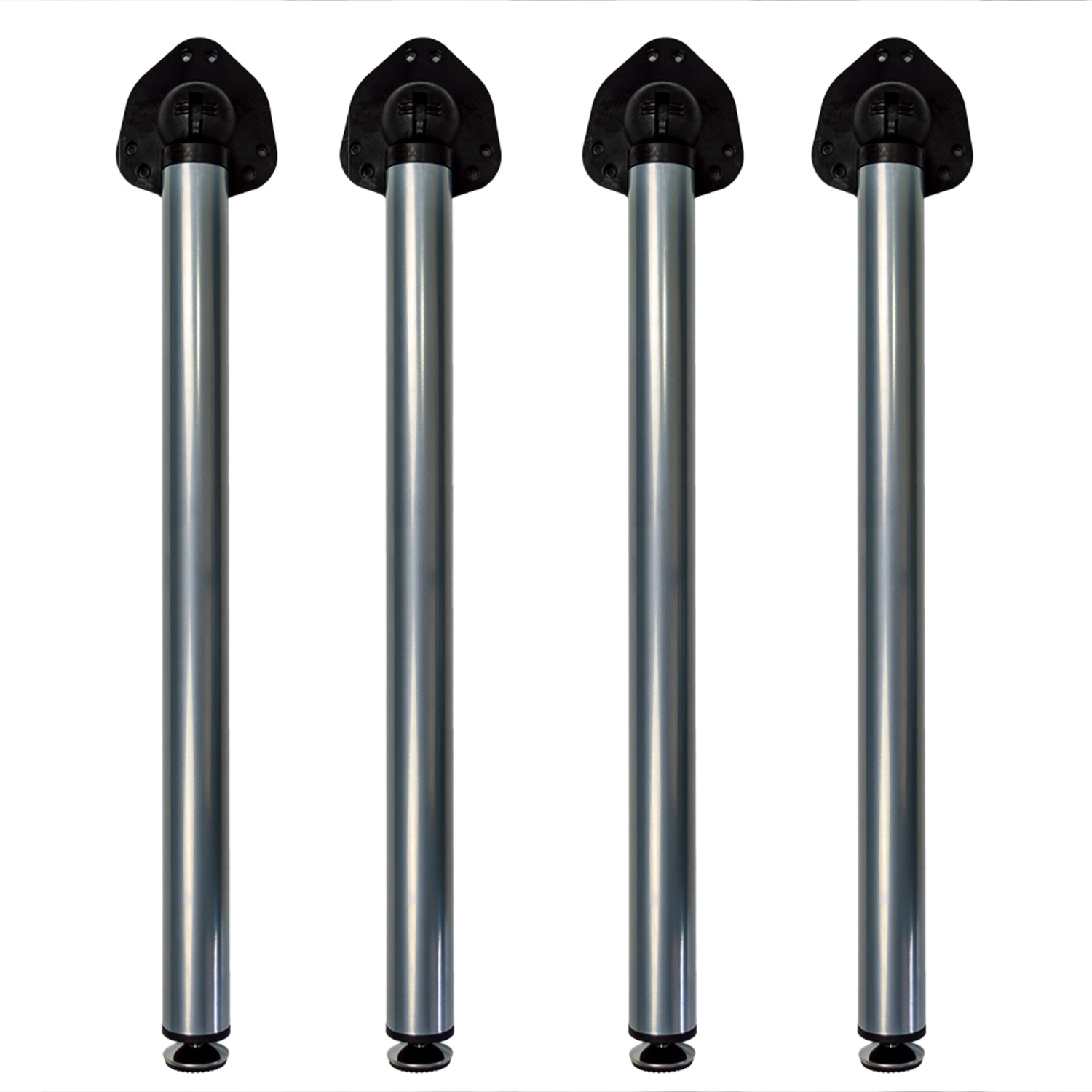 Clappo set opblapbare tafelpoten h.71 alu RAL 9006
