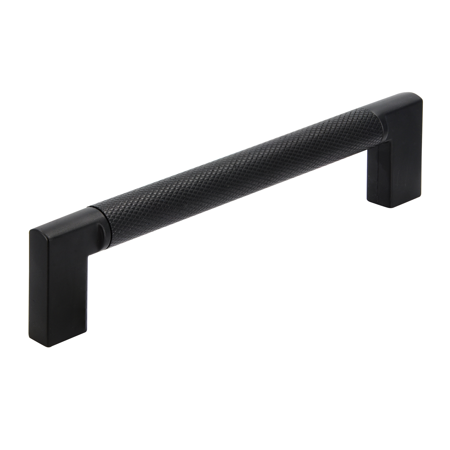 Greep 128mm alu geribbeld zwart mat