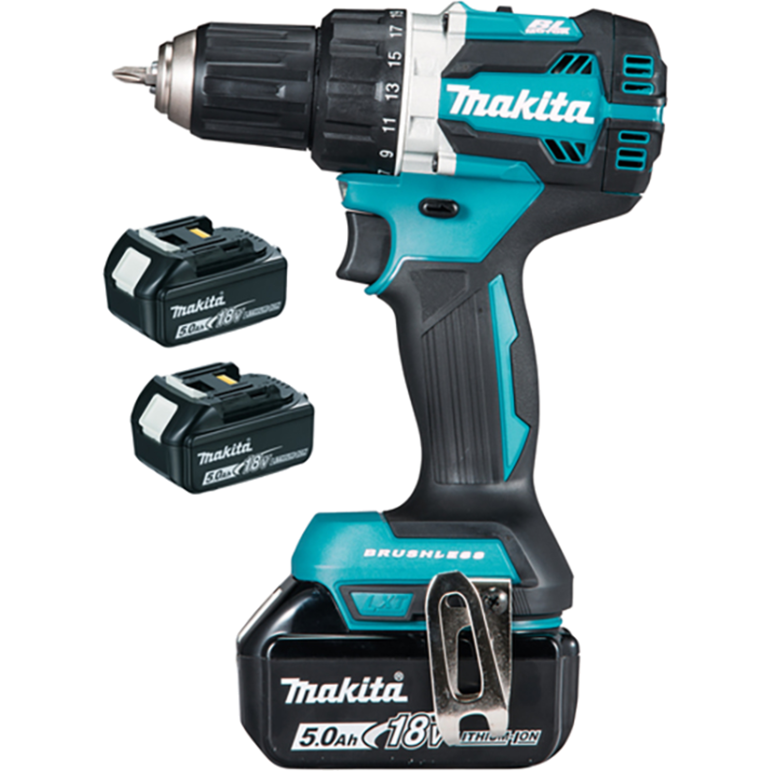 Makita 18v boor- en schroefmachine 5.0 ah 3 batterijen + oplader