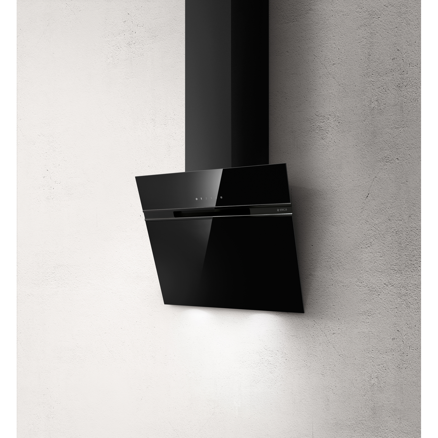 Stripe lux muur afvoer zwart glas 60 cm