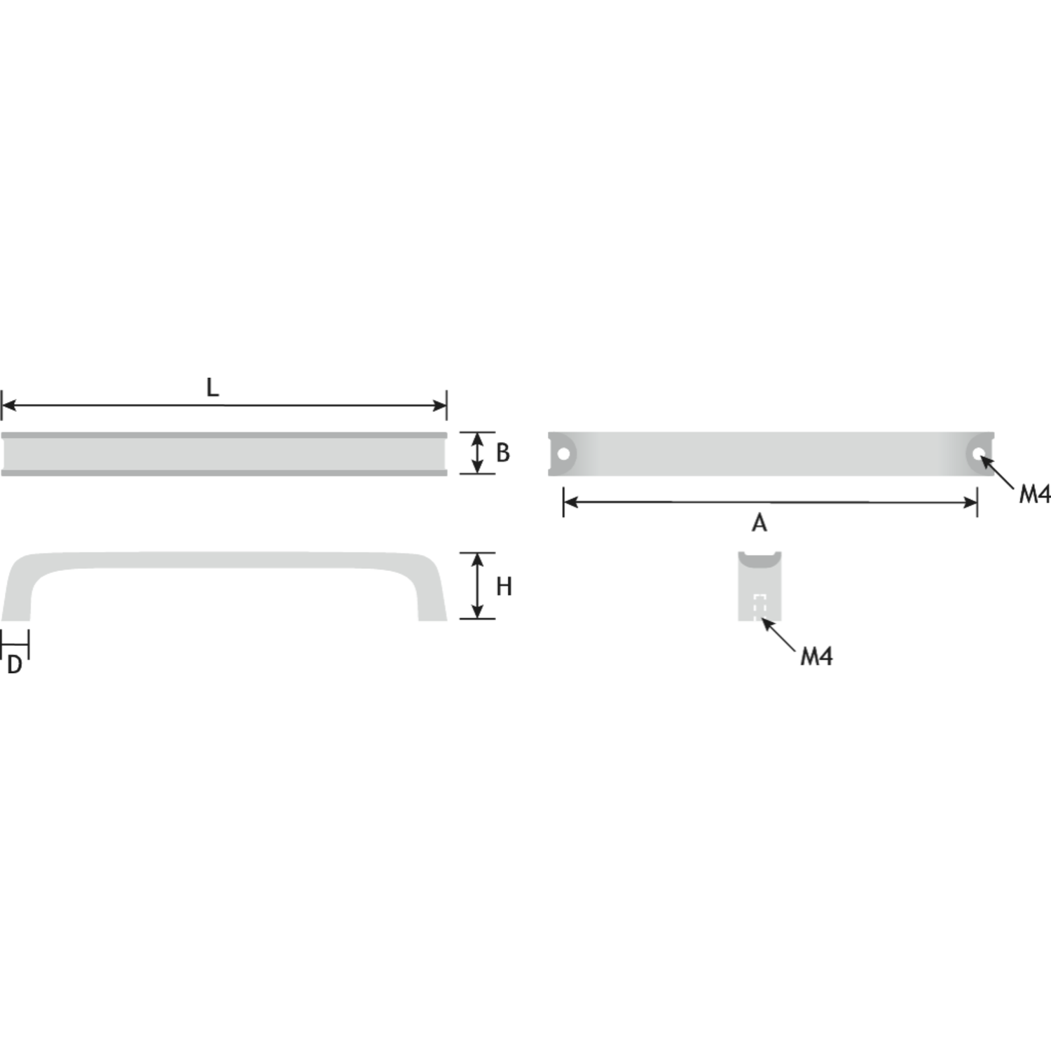 Greep rel ba160 l172 zamak geborsteld RVS-look