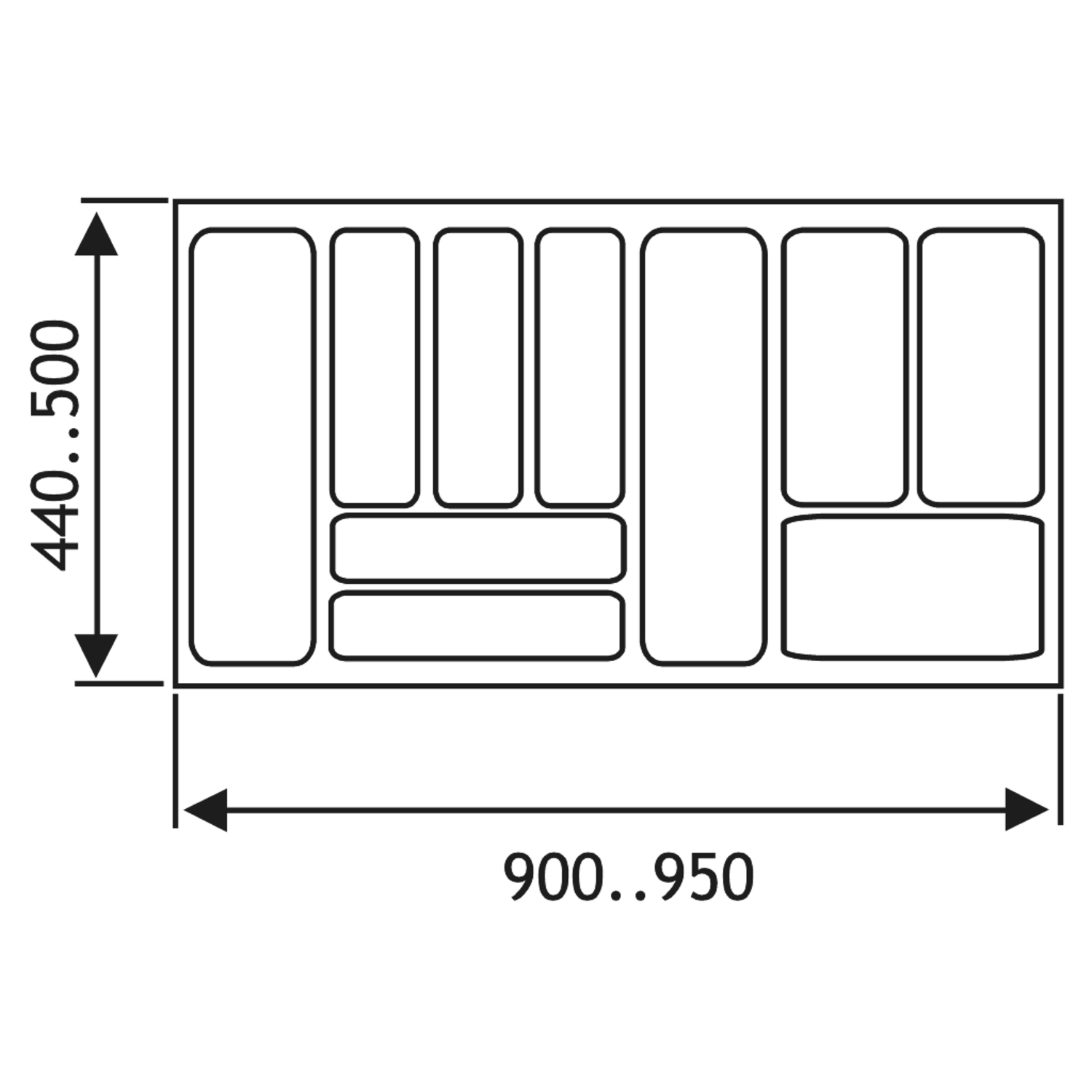 Inleglade b901-950 d441-500 2,5mm wit
