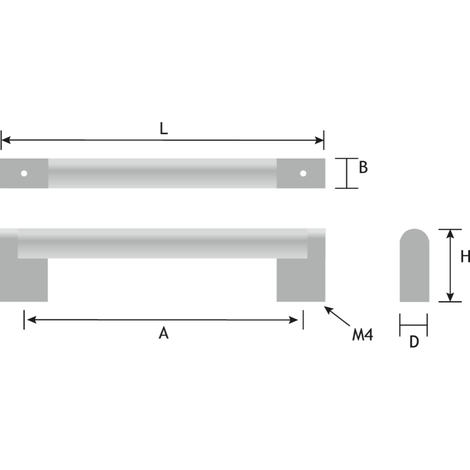 Greep boss afst.1109mm dia.22mm RVS-look