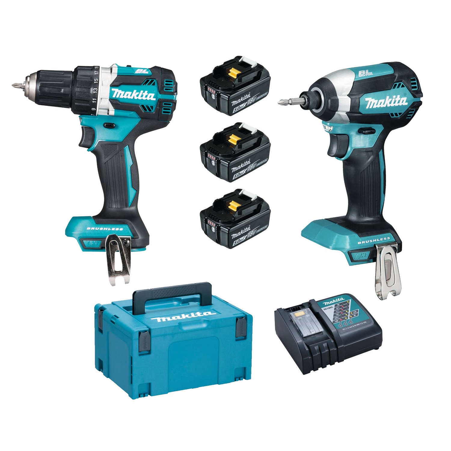Makita combopack 18v  ddf484 + dtd153 3 batterijen + oplader