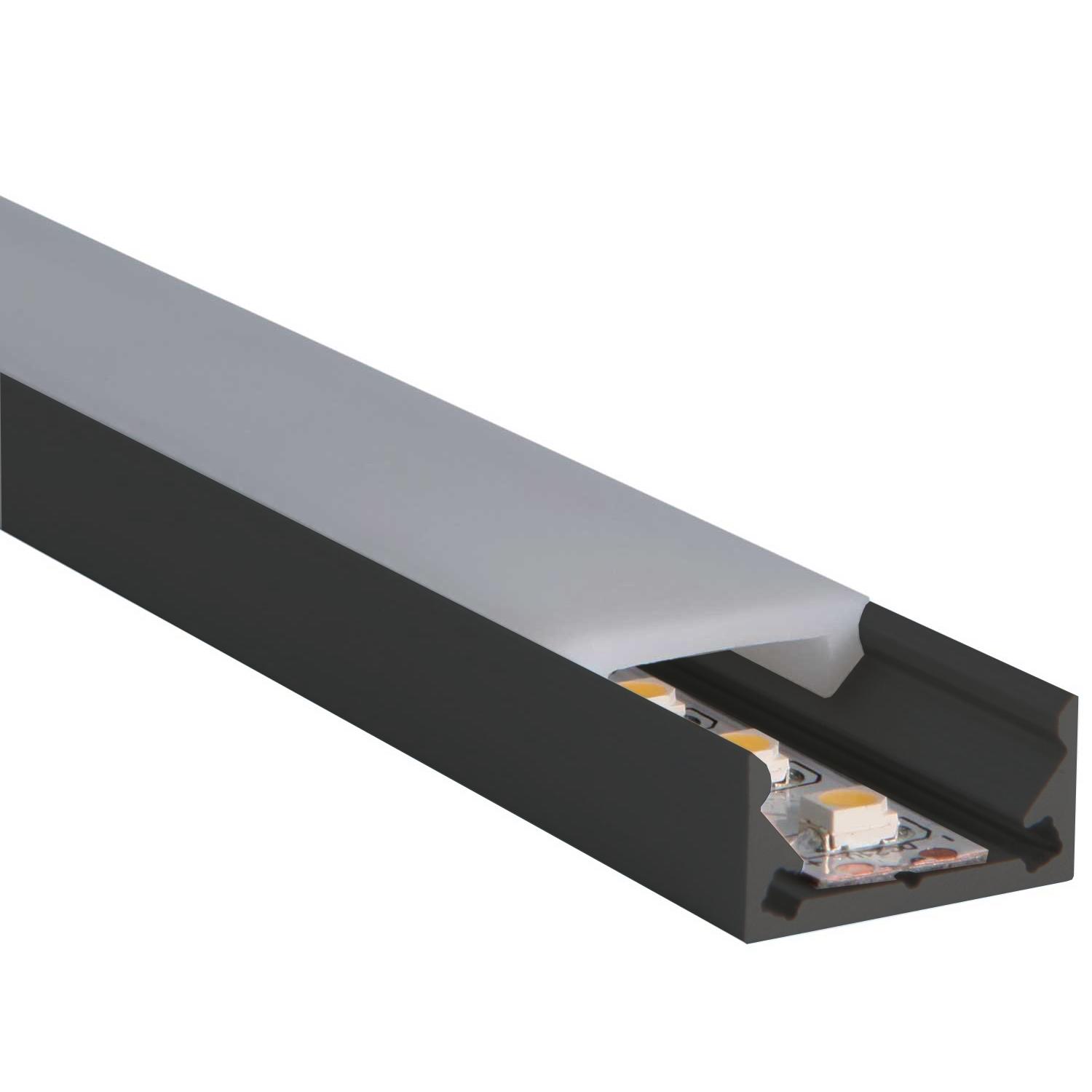 S line led profiel Low zwart 2000mm