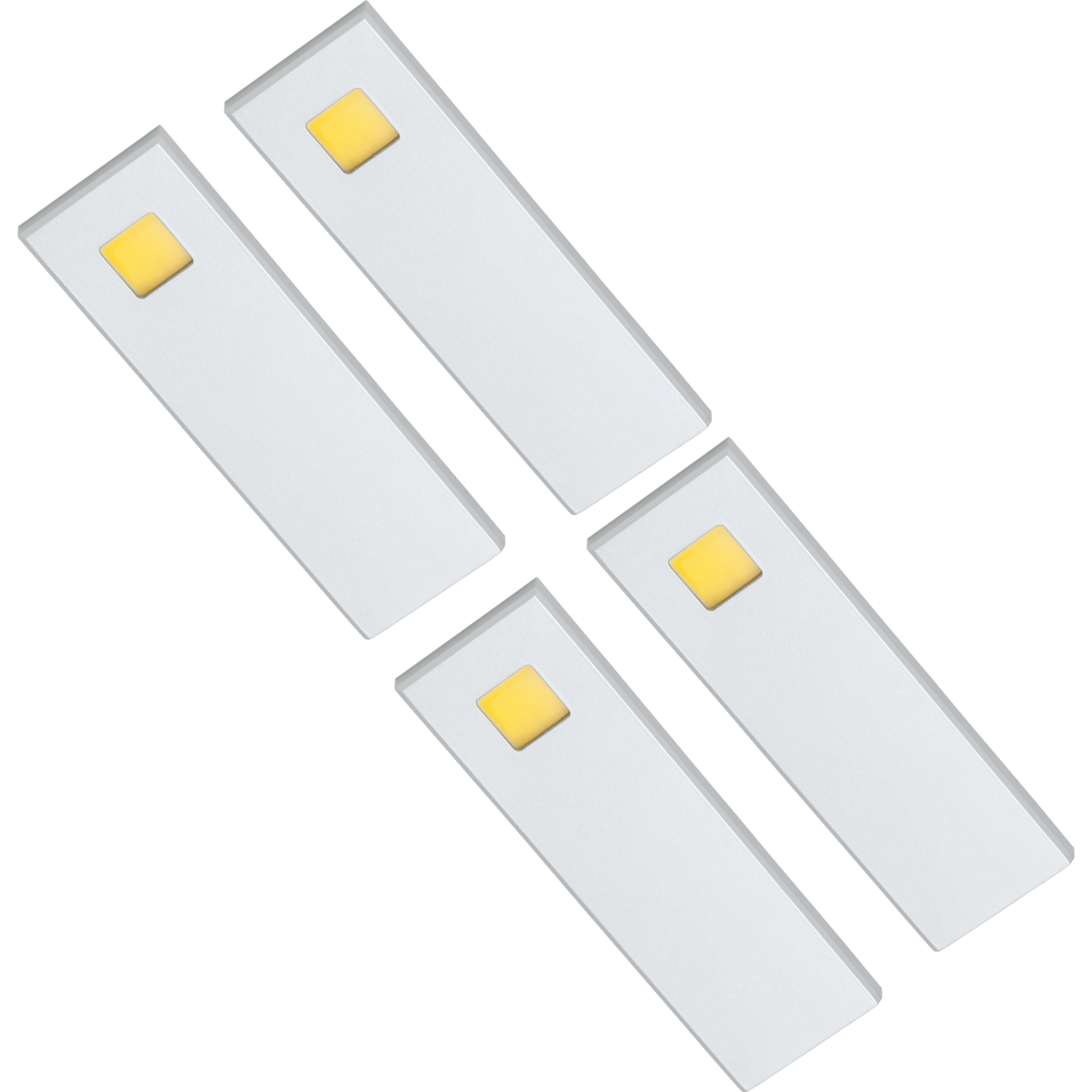 Set 4 d'lau Led rechthoekige onderbouw 3W 3200K alu -tou touch 15W met dimmertransfo