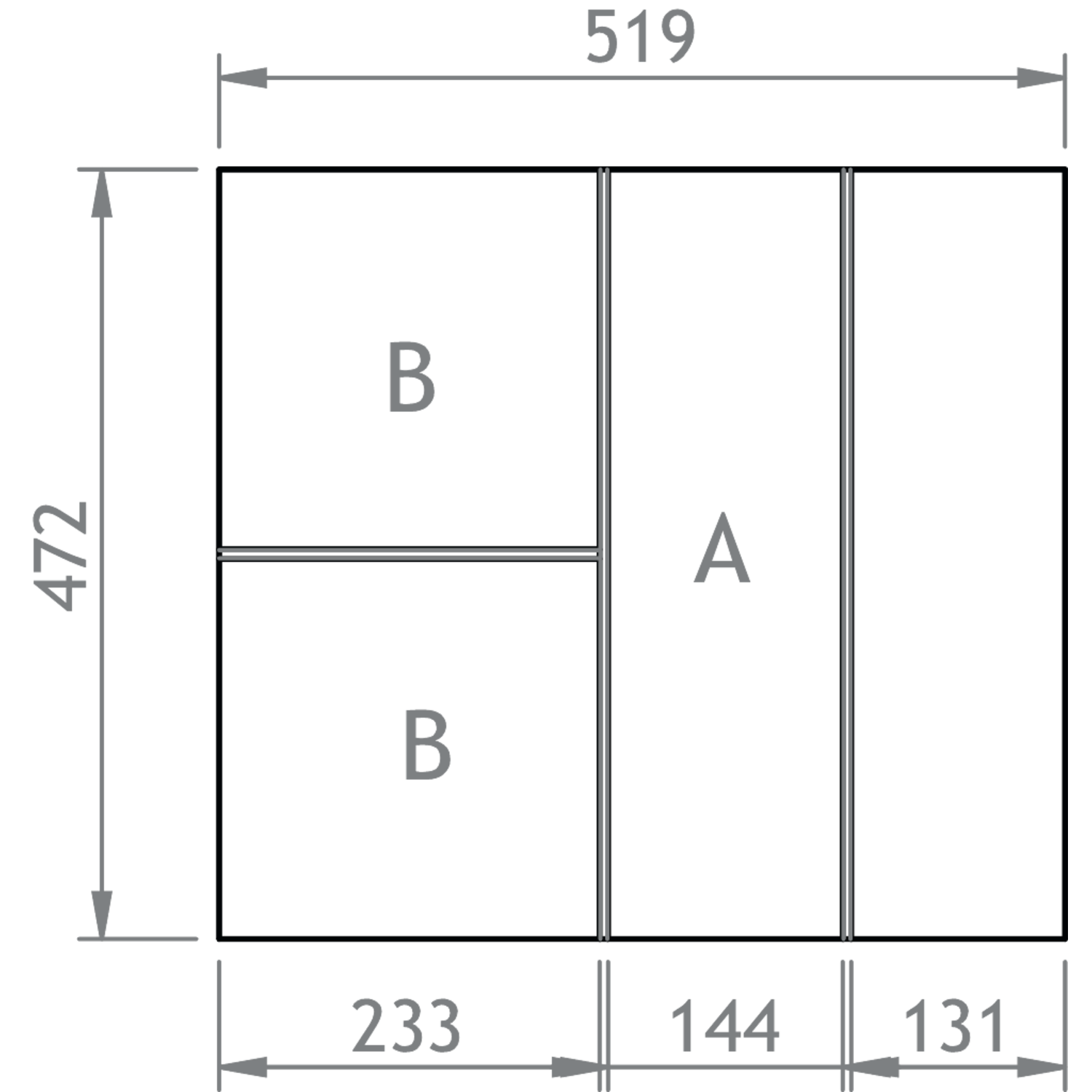 Fit bestekinzet V2 60 zwart