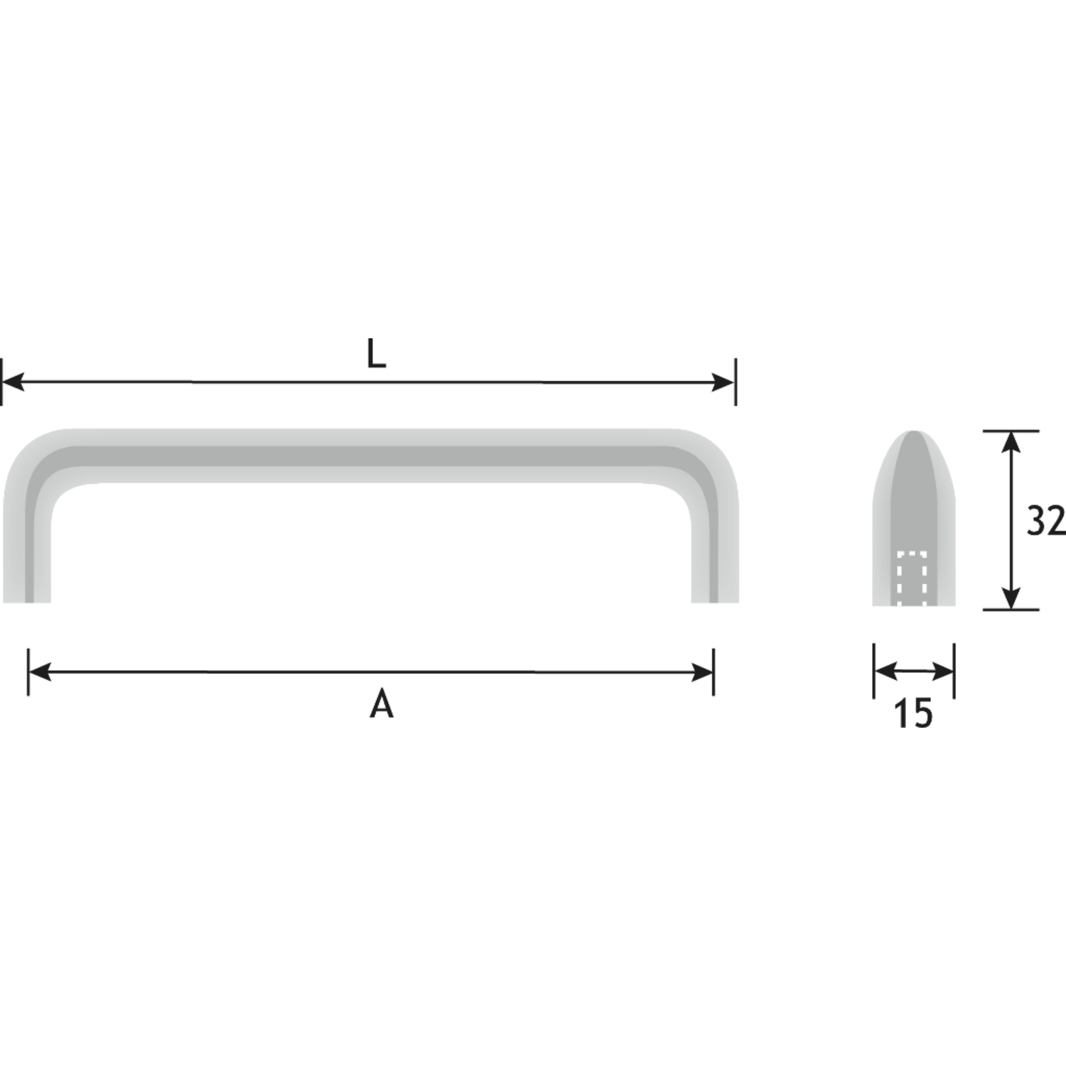 Greep REDO BA192 L201 zamak messing