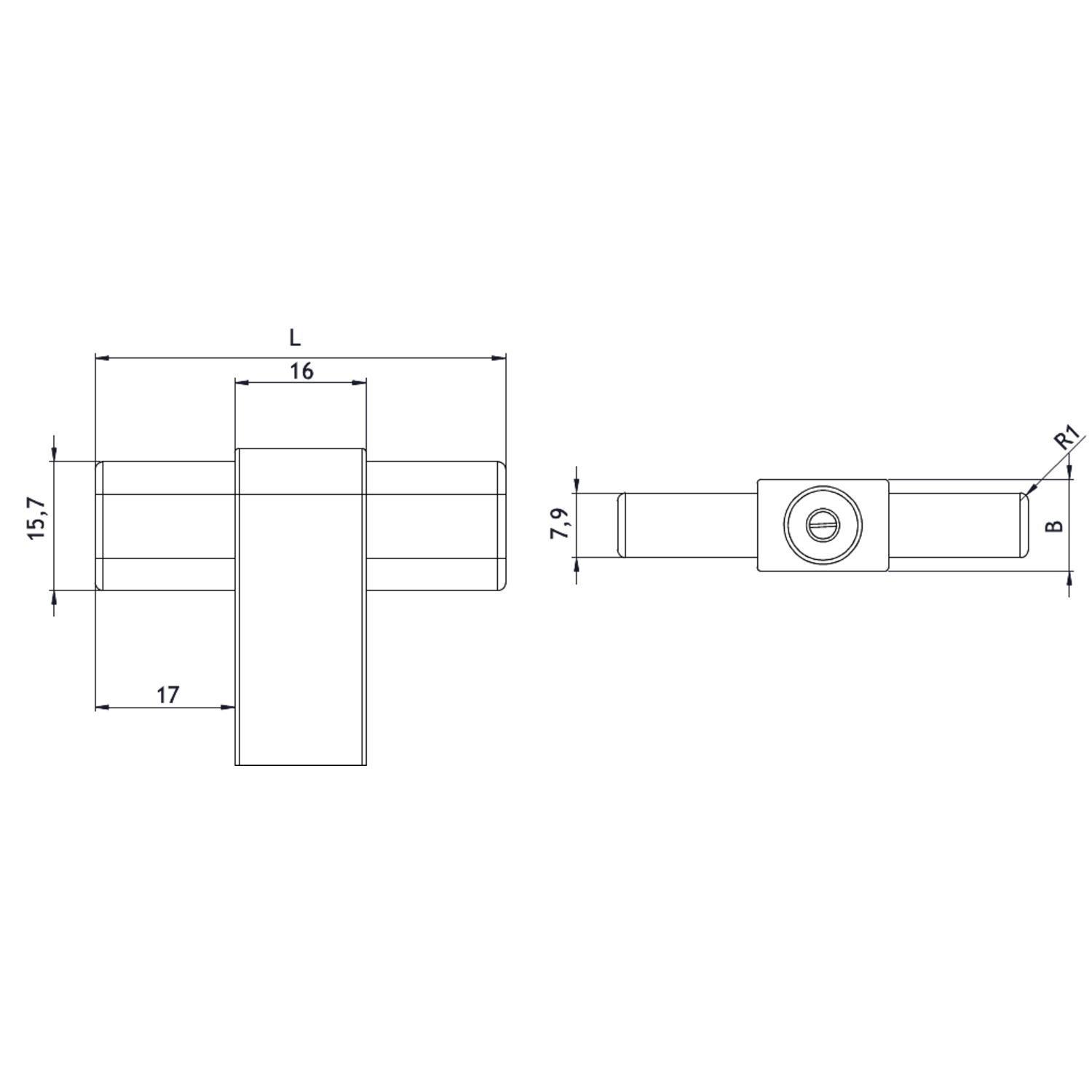 Knop CROSSING 50x38.6x11.2 zwart eik + zamac zwart