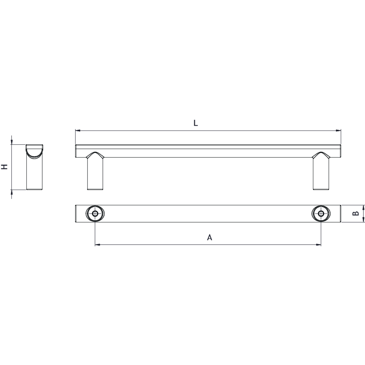 Greep BIS BA160 L188 eik + zamak zwart