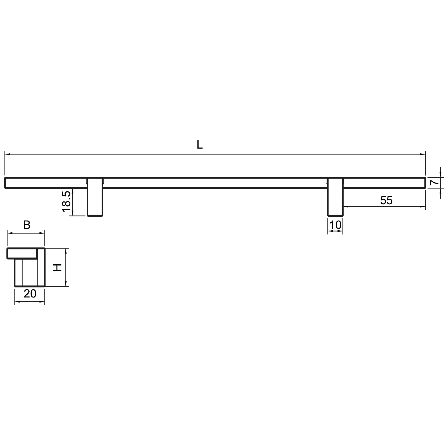 Greep REEV BA320 L440 Aluminium Mat brons