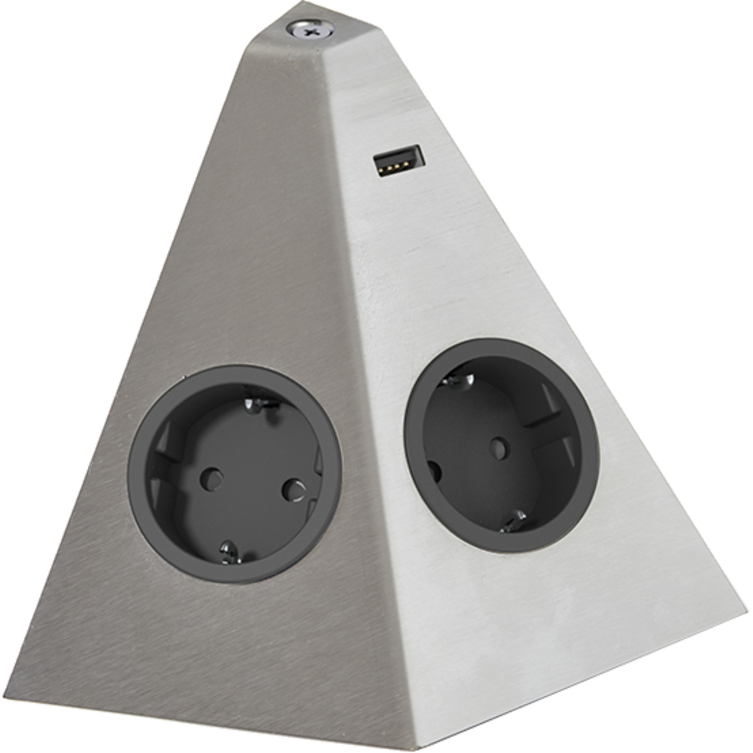 Tetra hoek rvs b-f 2 stopcontacten+1 usb