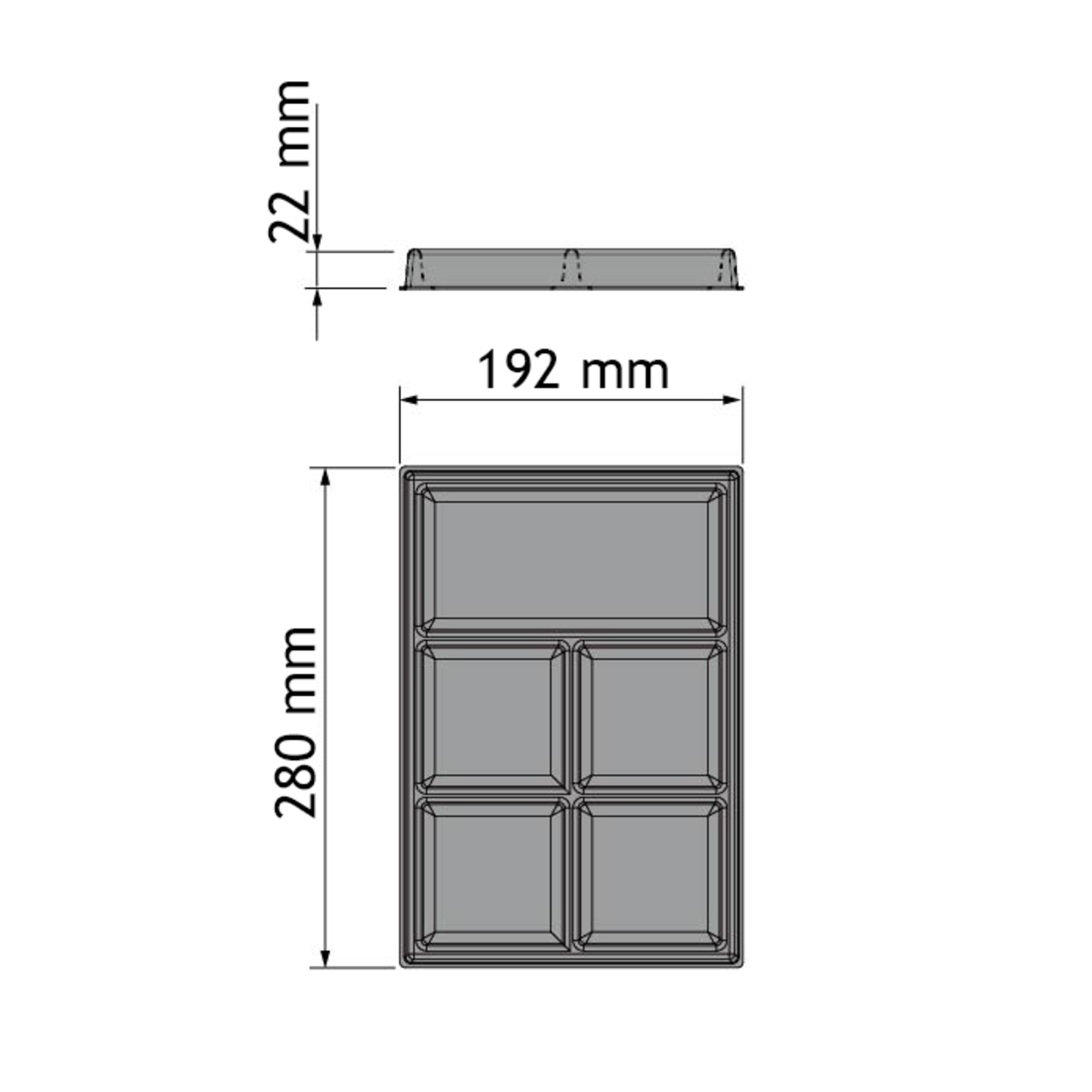 Chic line accesoire indeling  b.192  d.280mm