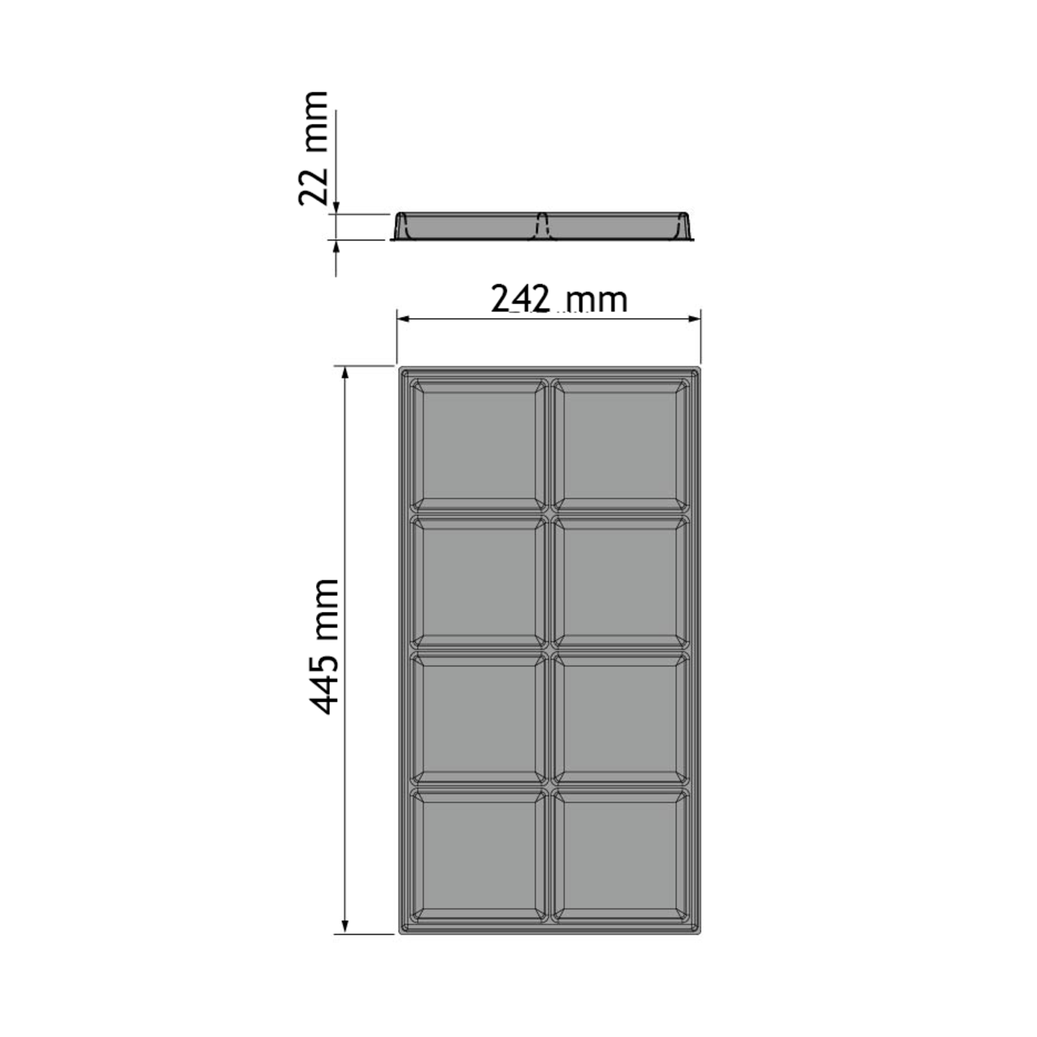 Chic line accesoire indeling  b.242  d.445mm