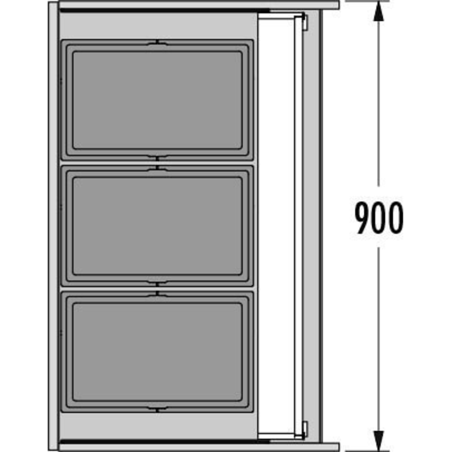 Hailo triple XL 90cm 86l (3 emmers) 3 x 28l 3 x 28l