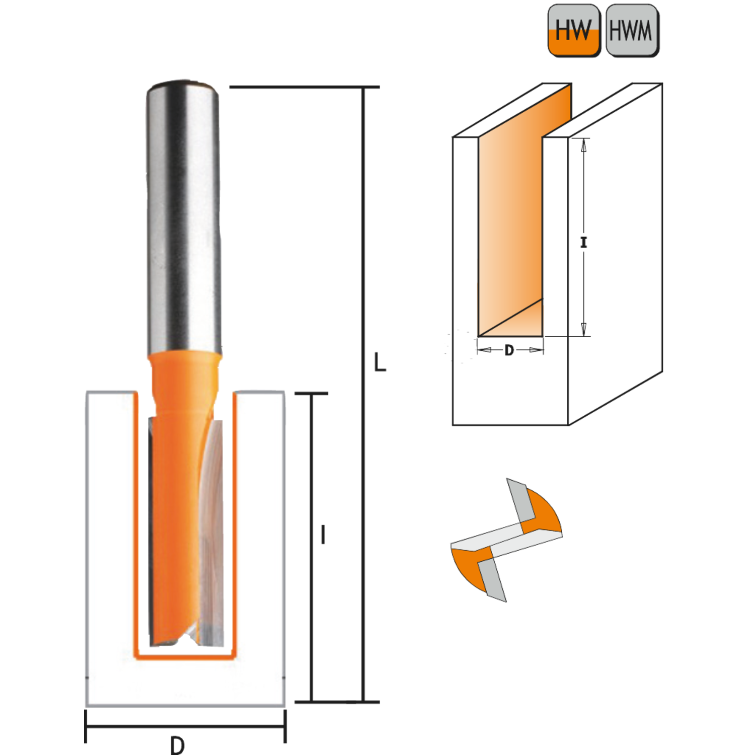 Rechte frees d=6 mm i=25 l=60 hw