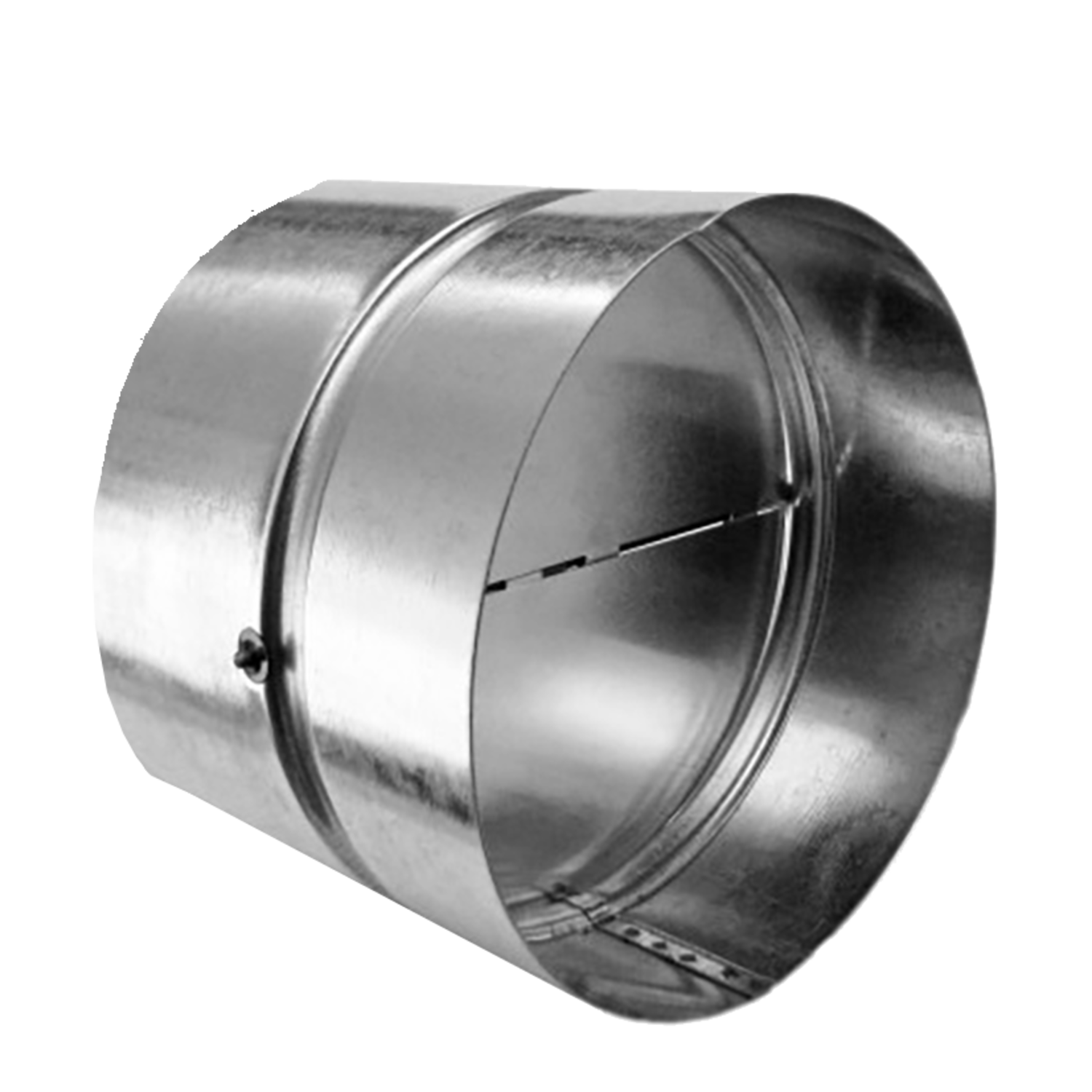 Paneir bds vlinder-terugslagklep 125mm galva/alu met extra lang aansluitstuk