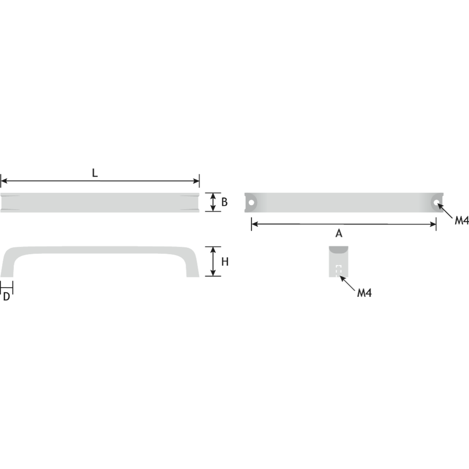 Greep fade metaal zwart gunmetal ba 160mm l172mm