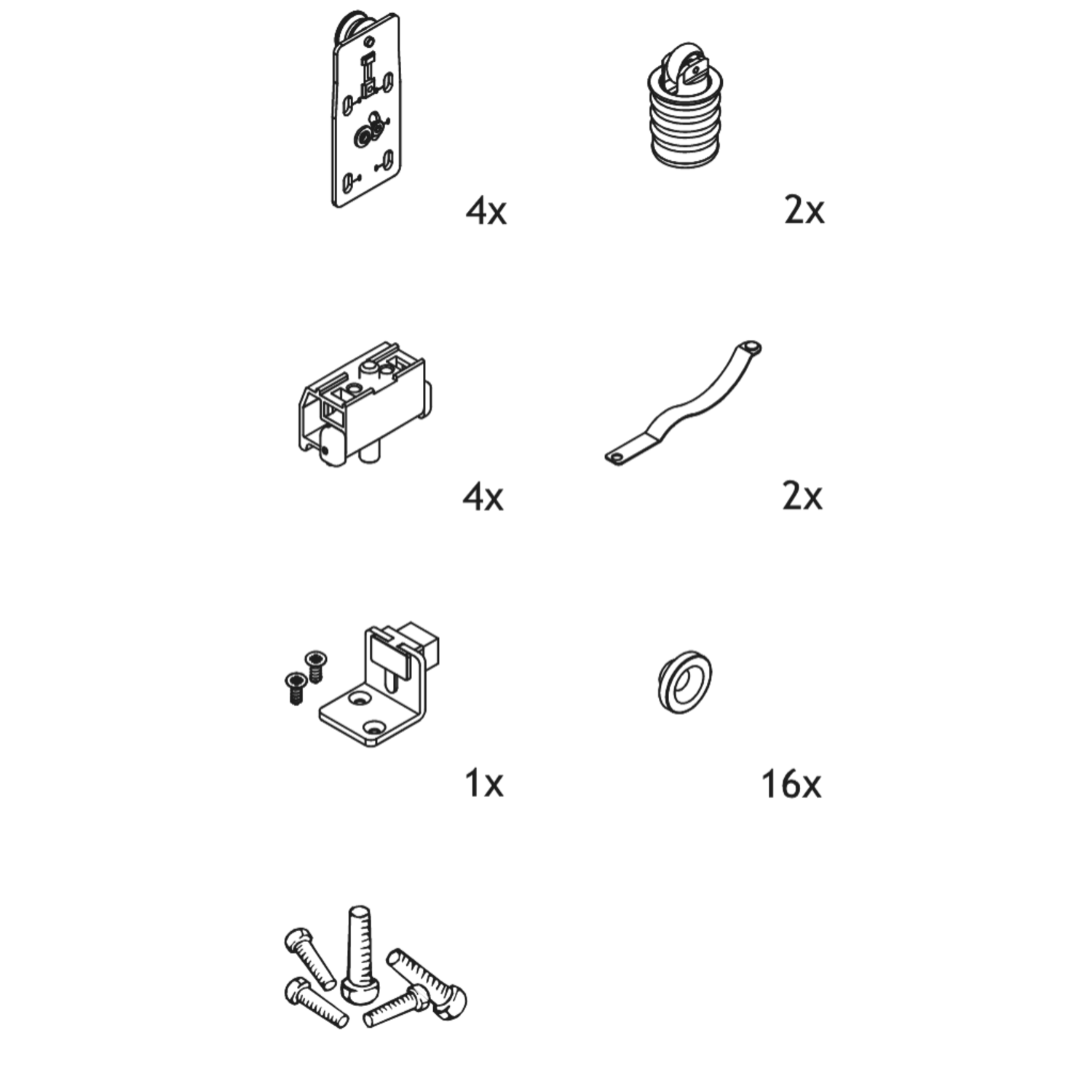 Hawa Combino 65 set 2 deuren dikte 25-40mm