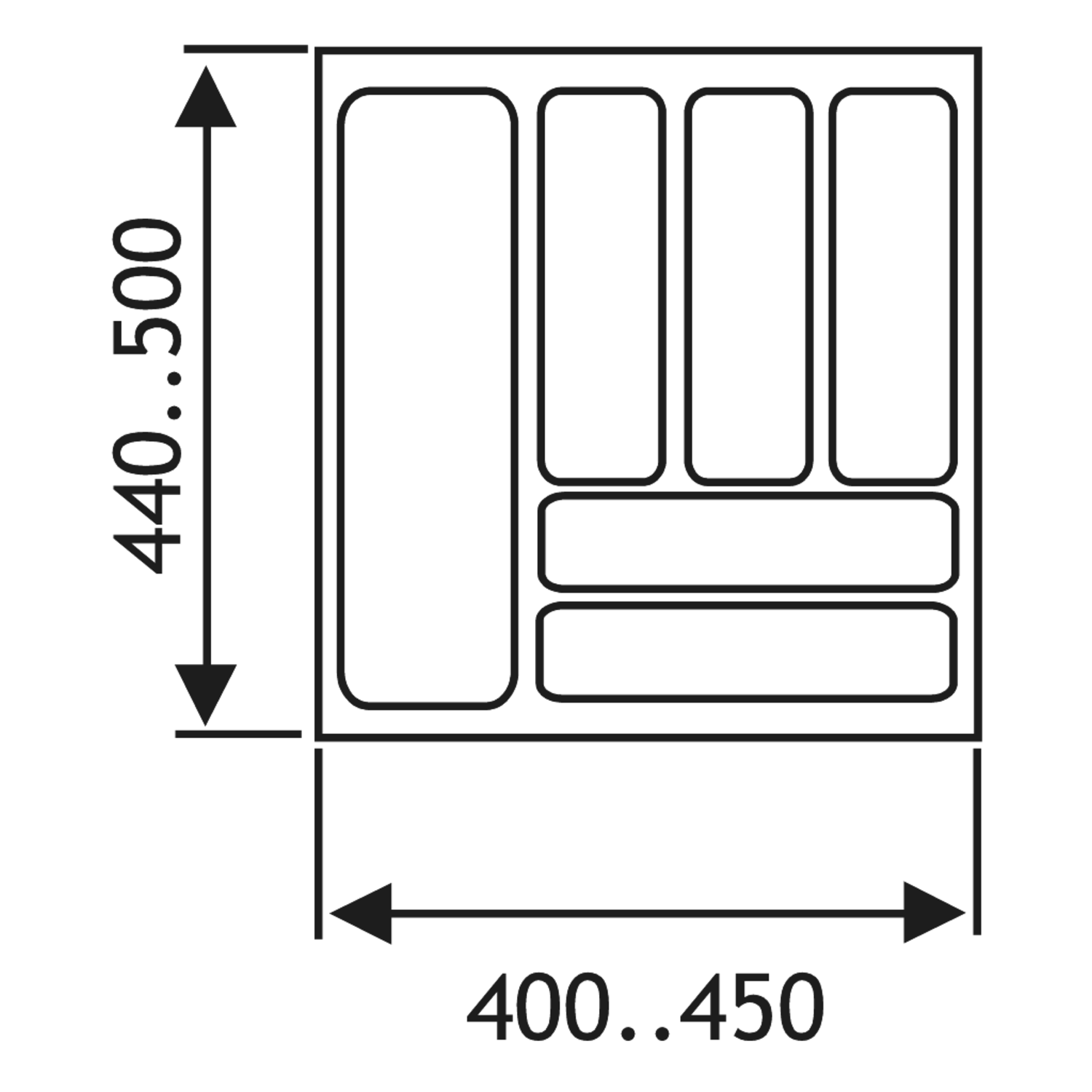 Inleglade b401-450 d441-500 2,5mm wit