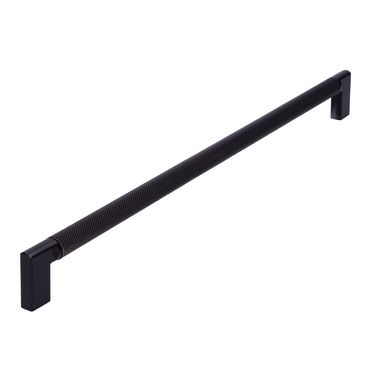 Greep 320mm alu geribbeld mat-zwart