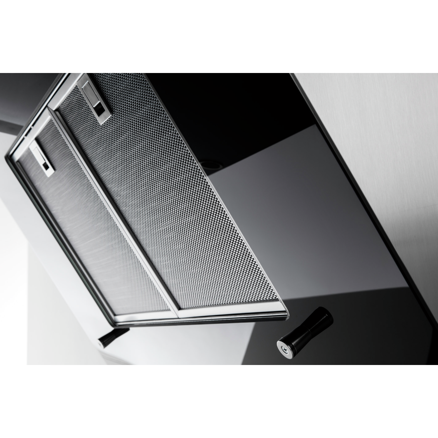 Novy Vision 120 cm zwart glas wanddampkap recircul