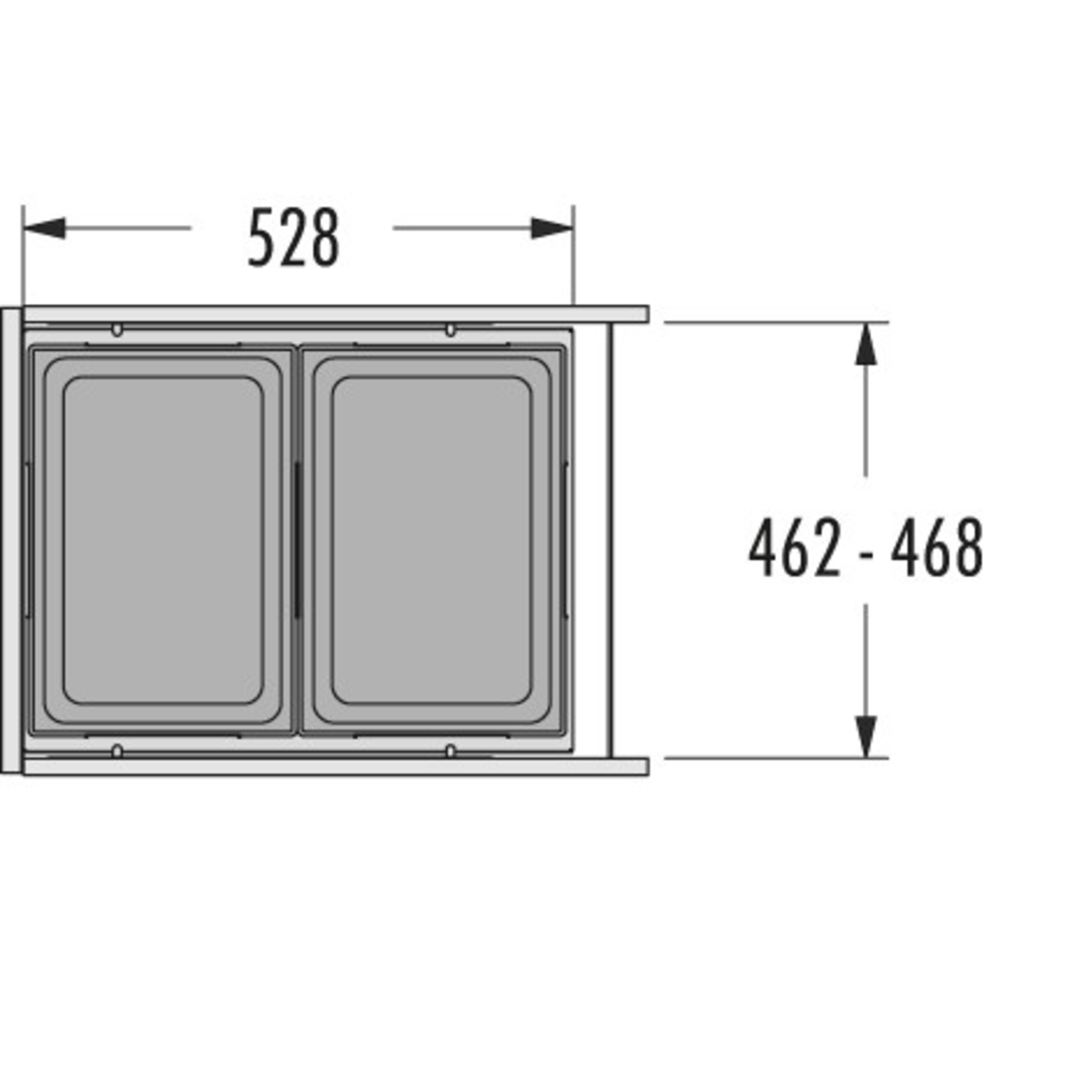 Hailo eurocargo-Synchro k.50cm 2x38l SoftClose