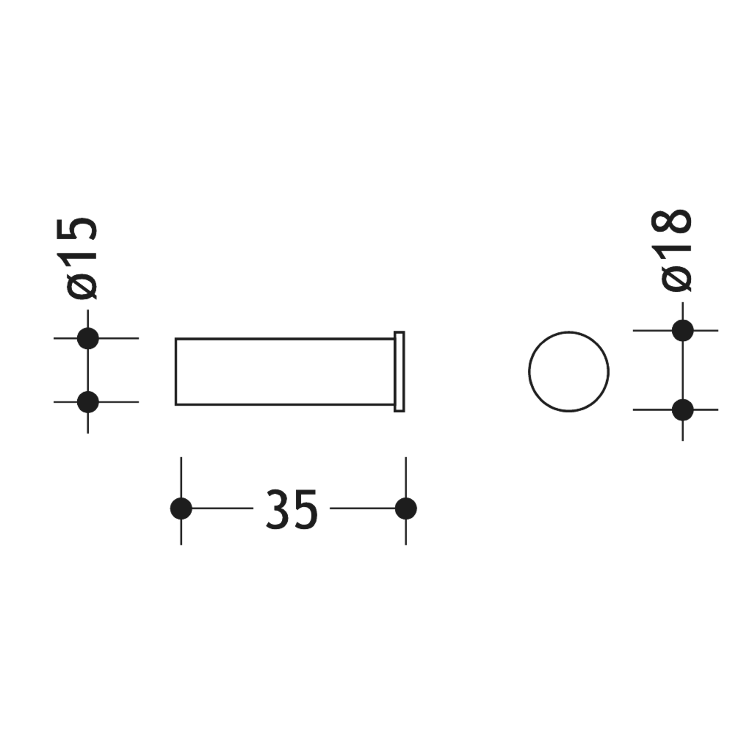 Hewi 162.90.010xa enkele haak d.15mm RVS geborsteld