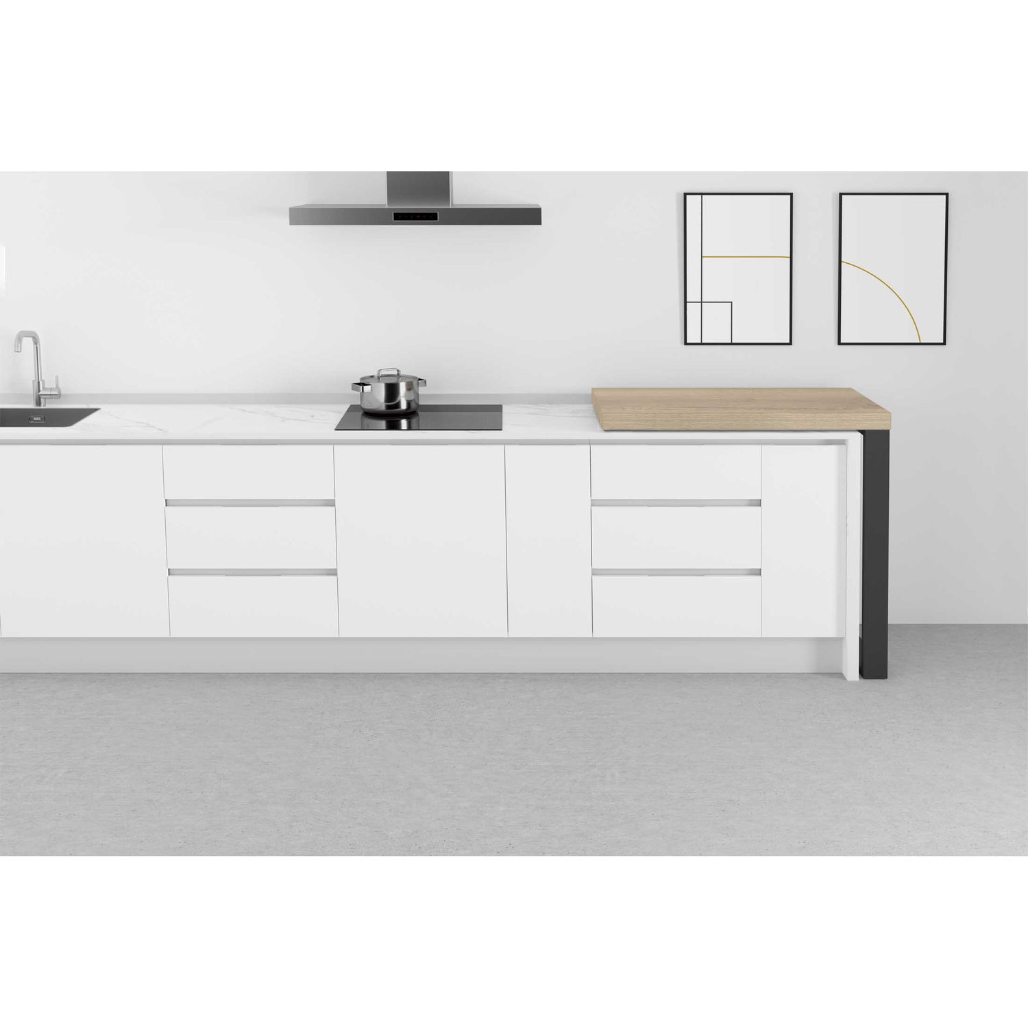 90° arm. pivot. tafel (+ voet - excl blad) 800mmx5