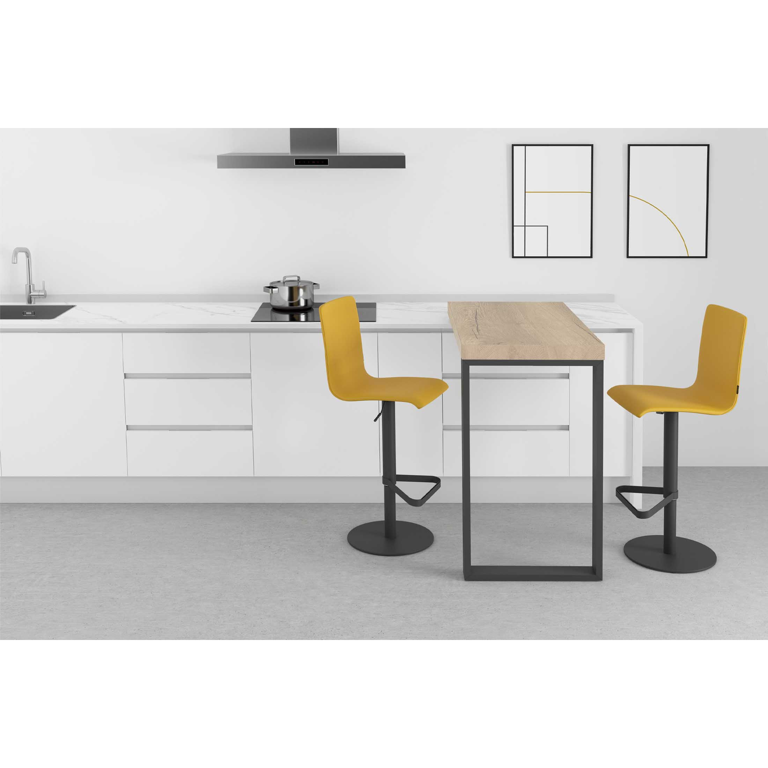 90° arm. pivot. tafel (+ voet - excl blad) 800mmx5